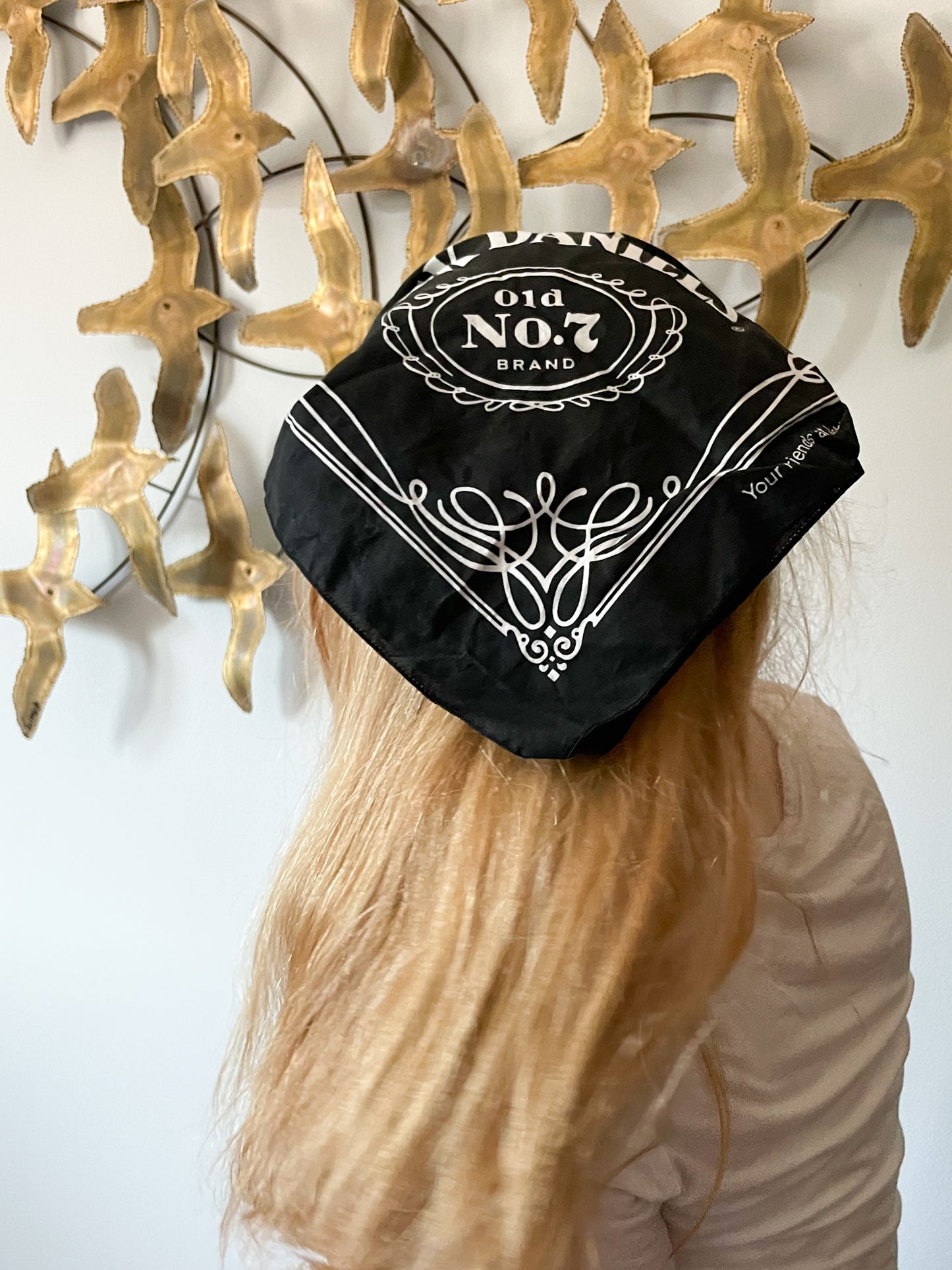 Jack Daniels Black Cotton Bandana Headband Scarf