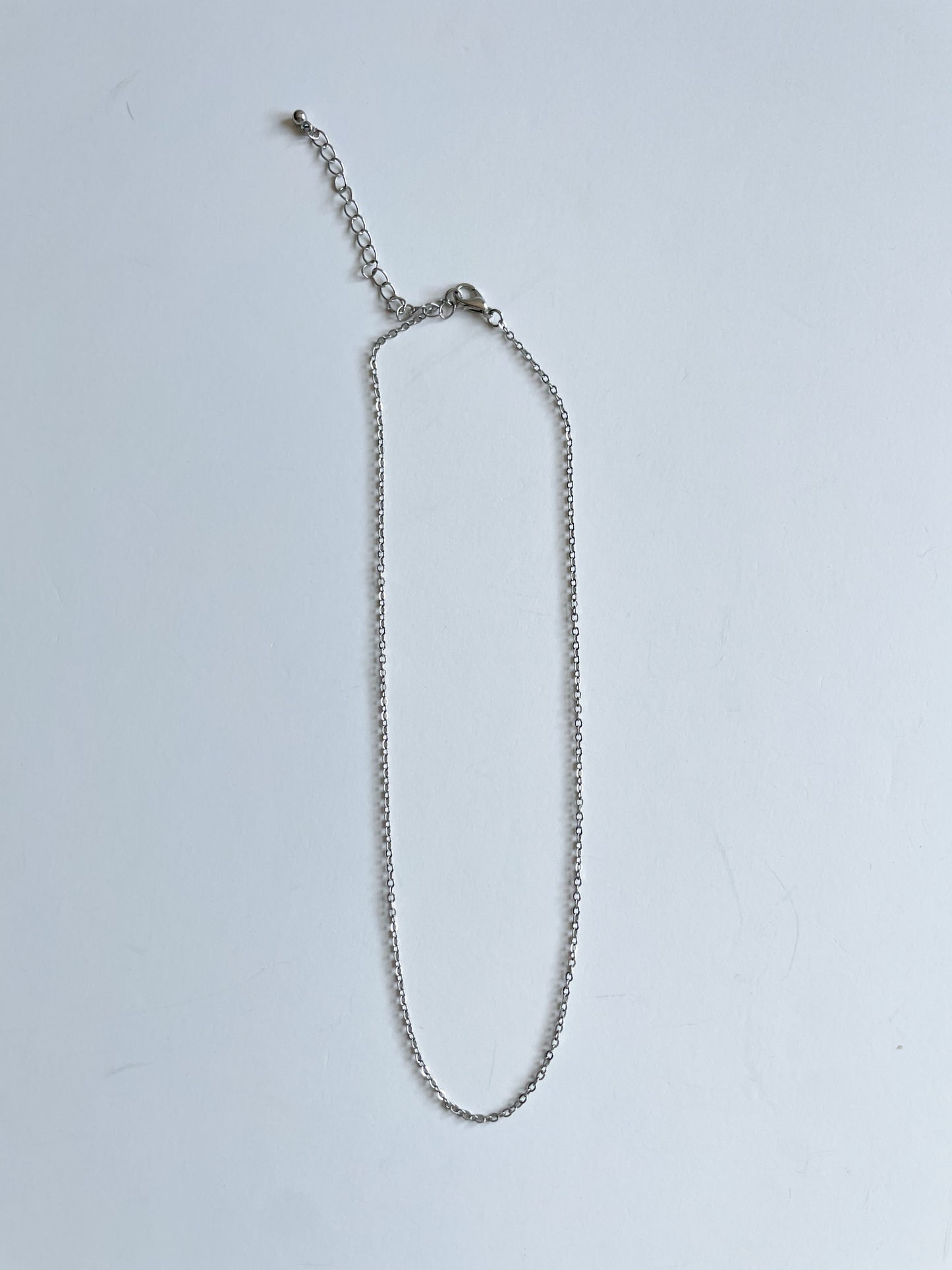 Delicate Silver Chain Link Sparkly Necklace