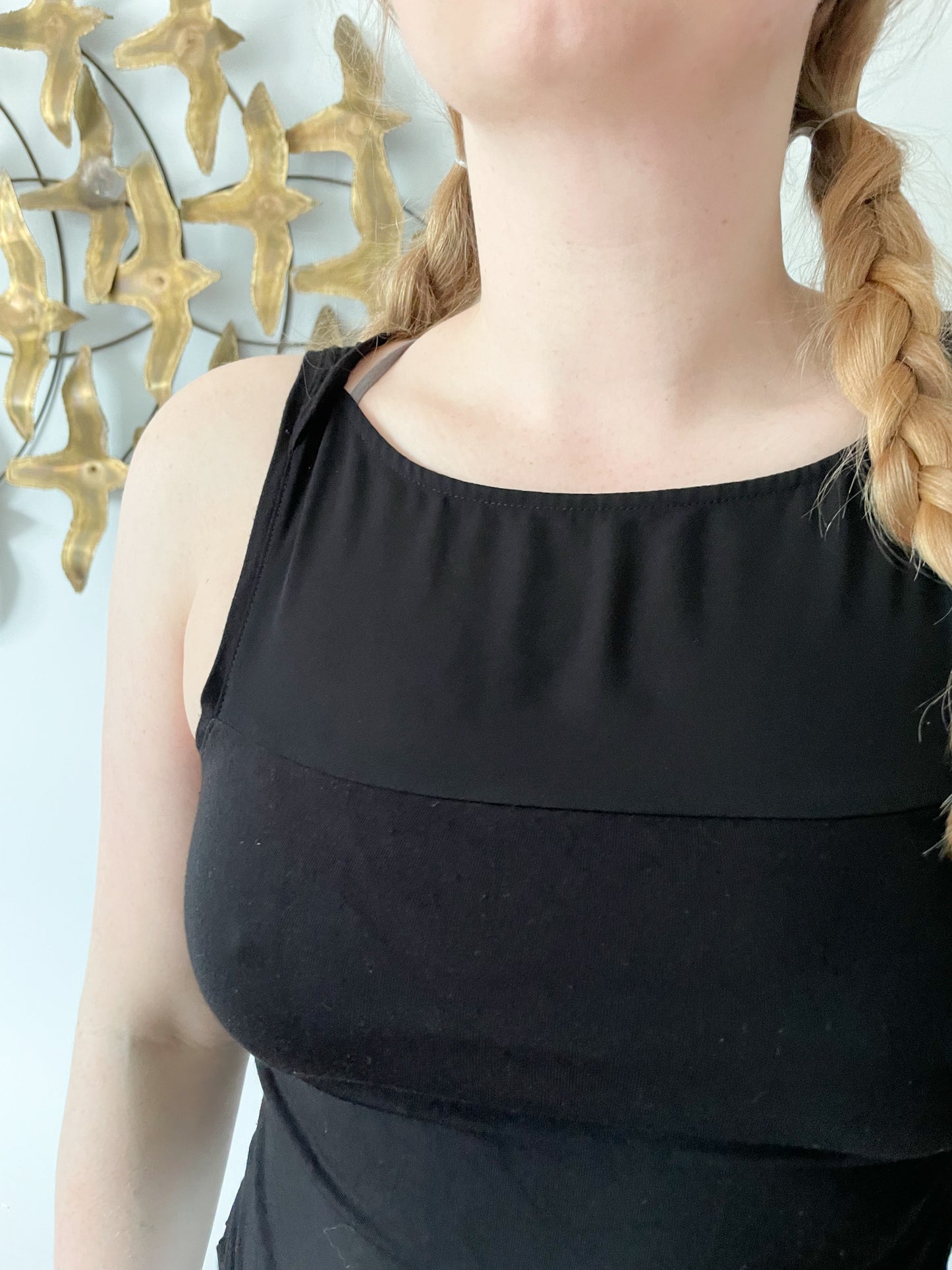 RW & Co. Black Jersey Boat Neck Sleeveless Top - XS/S