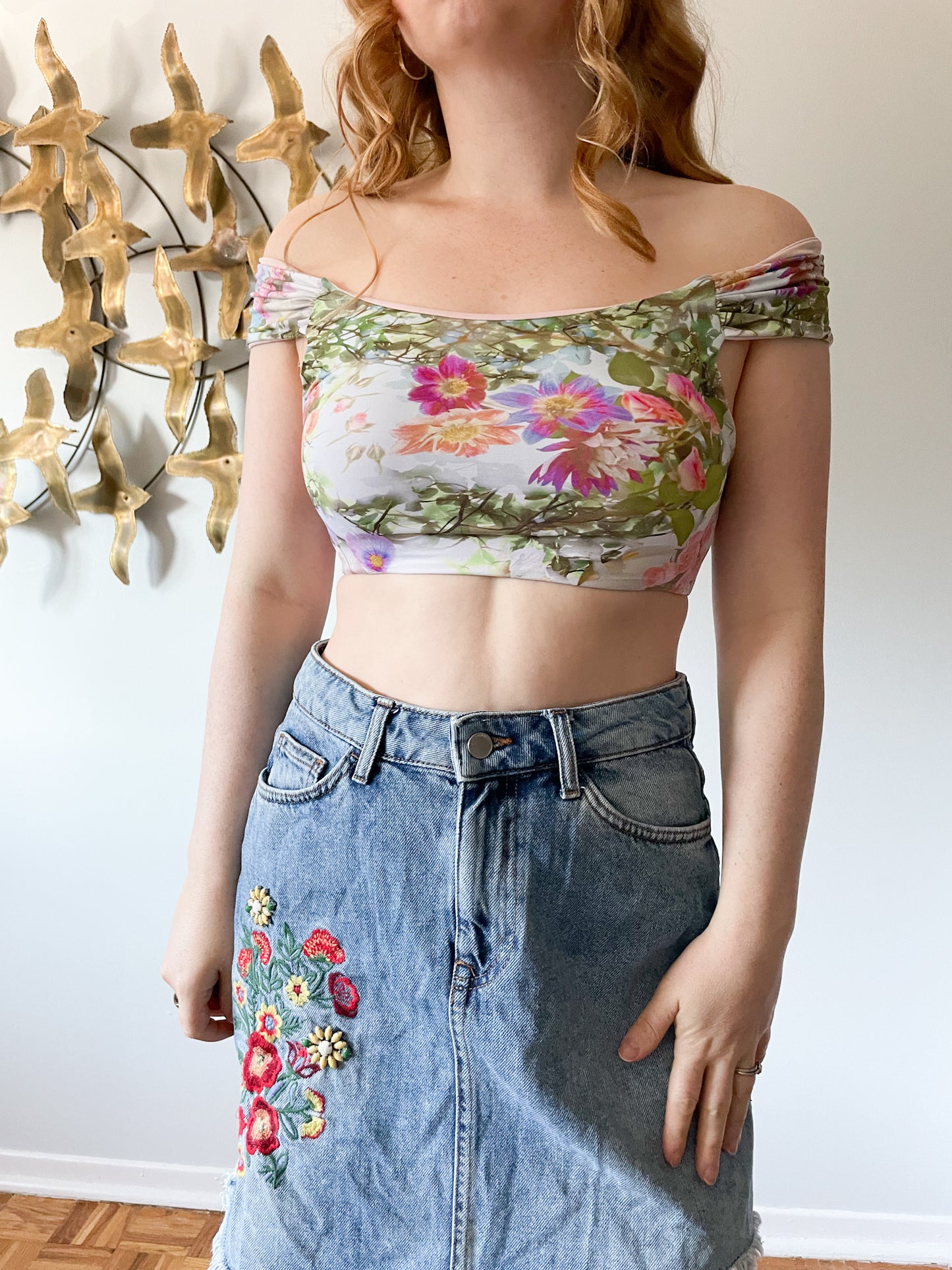 Pastel Floral Cropped Top - XS/S