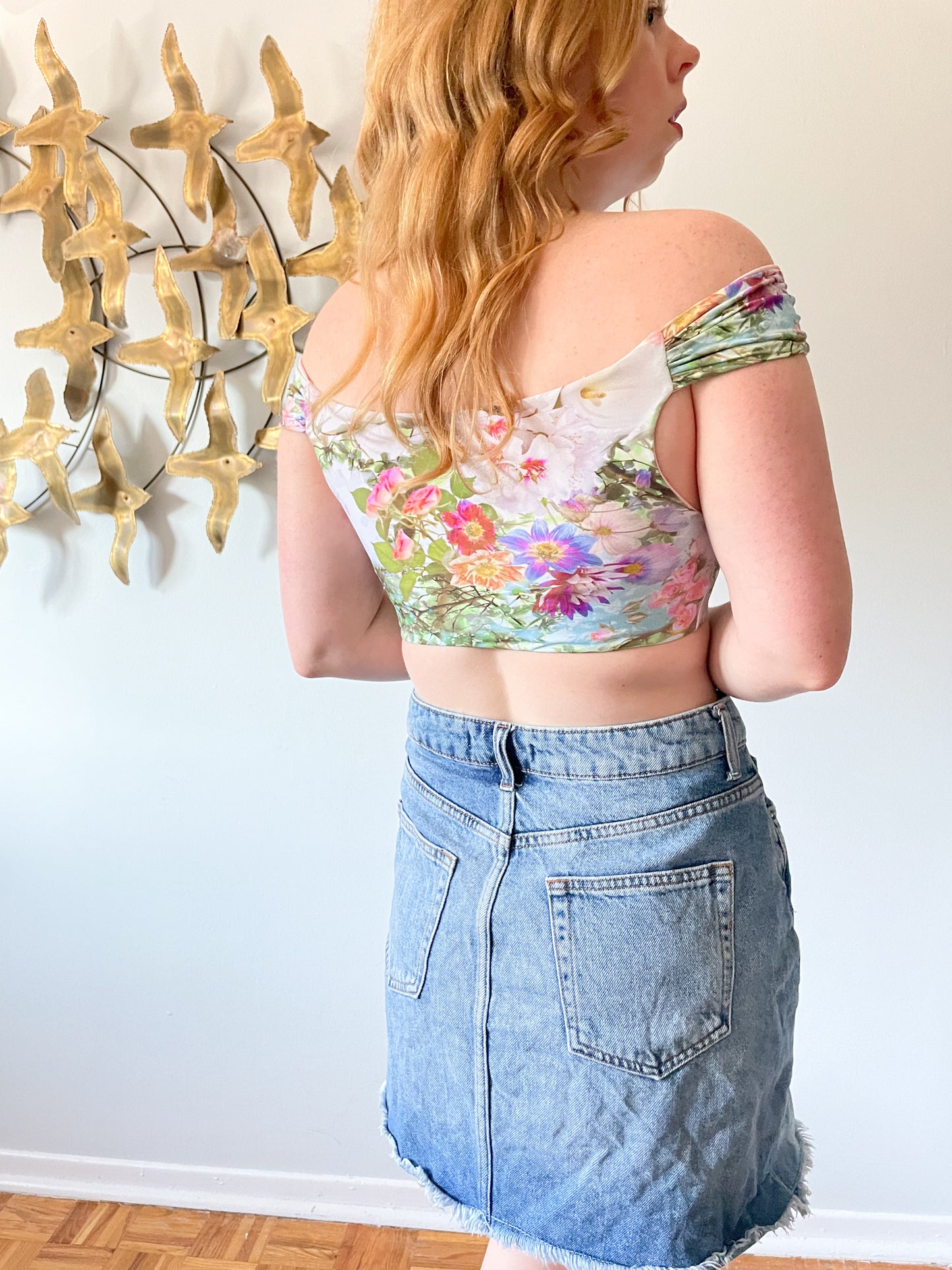 Pastel Floral Cropped Top - XS/S