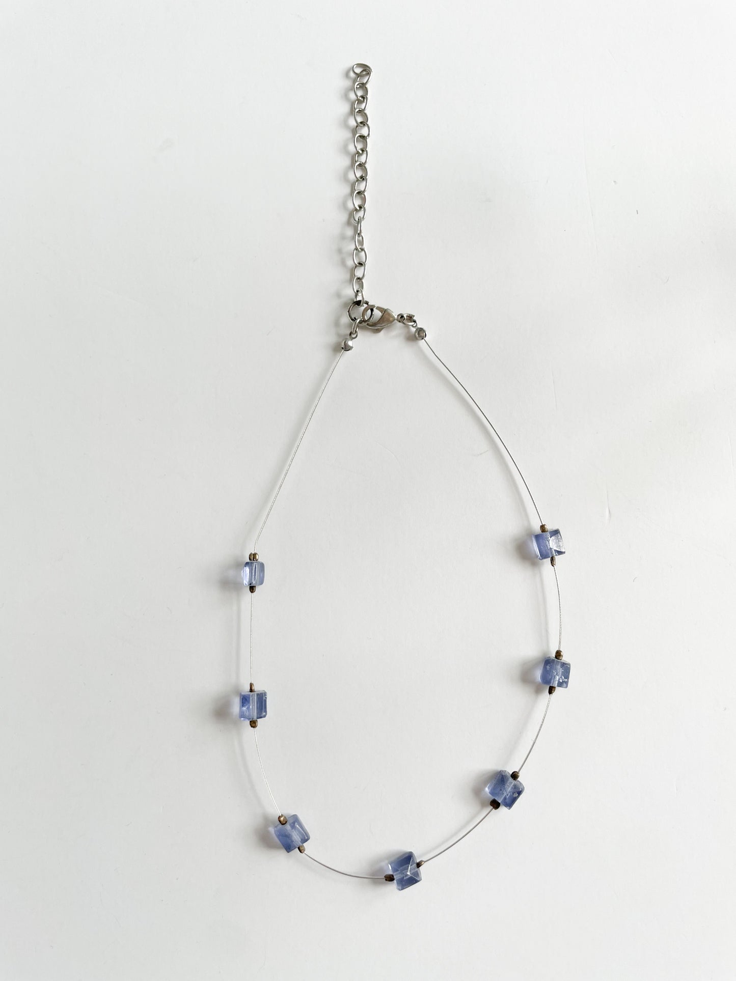 Lilac Purple Stone Wire Necklace