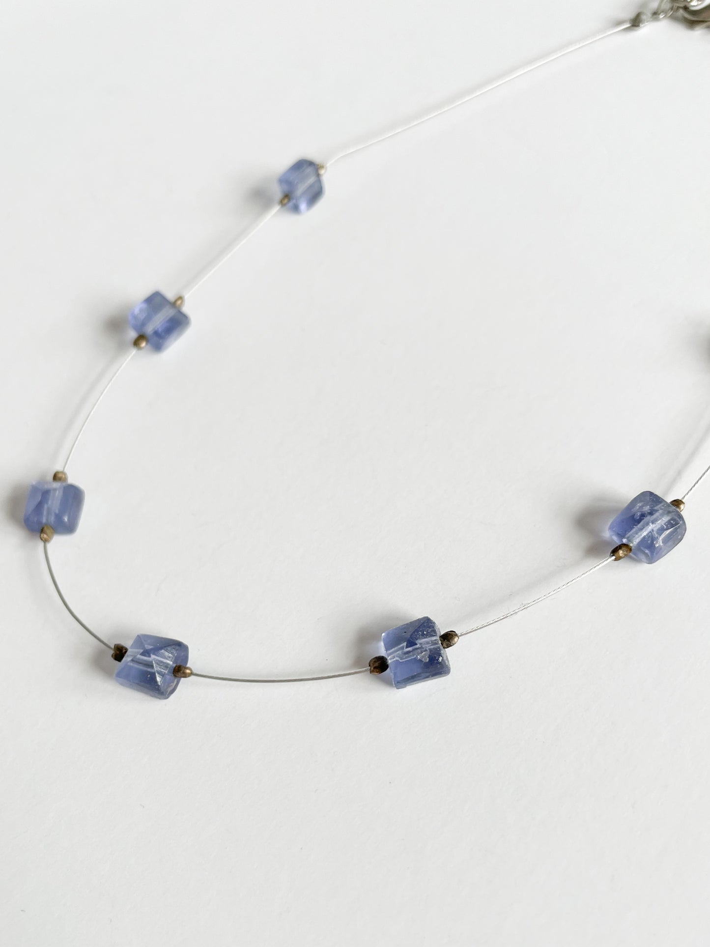 Lilac Purple Stone Wire Necklace