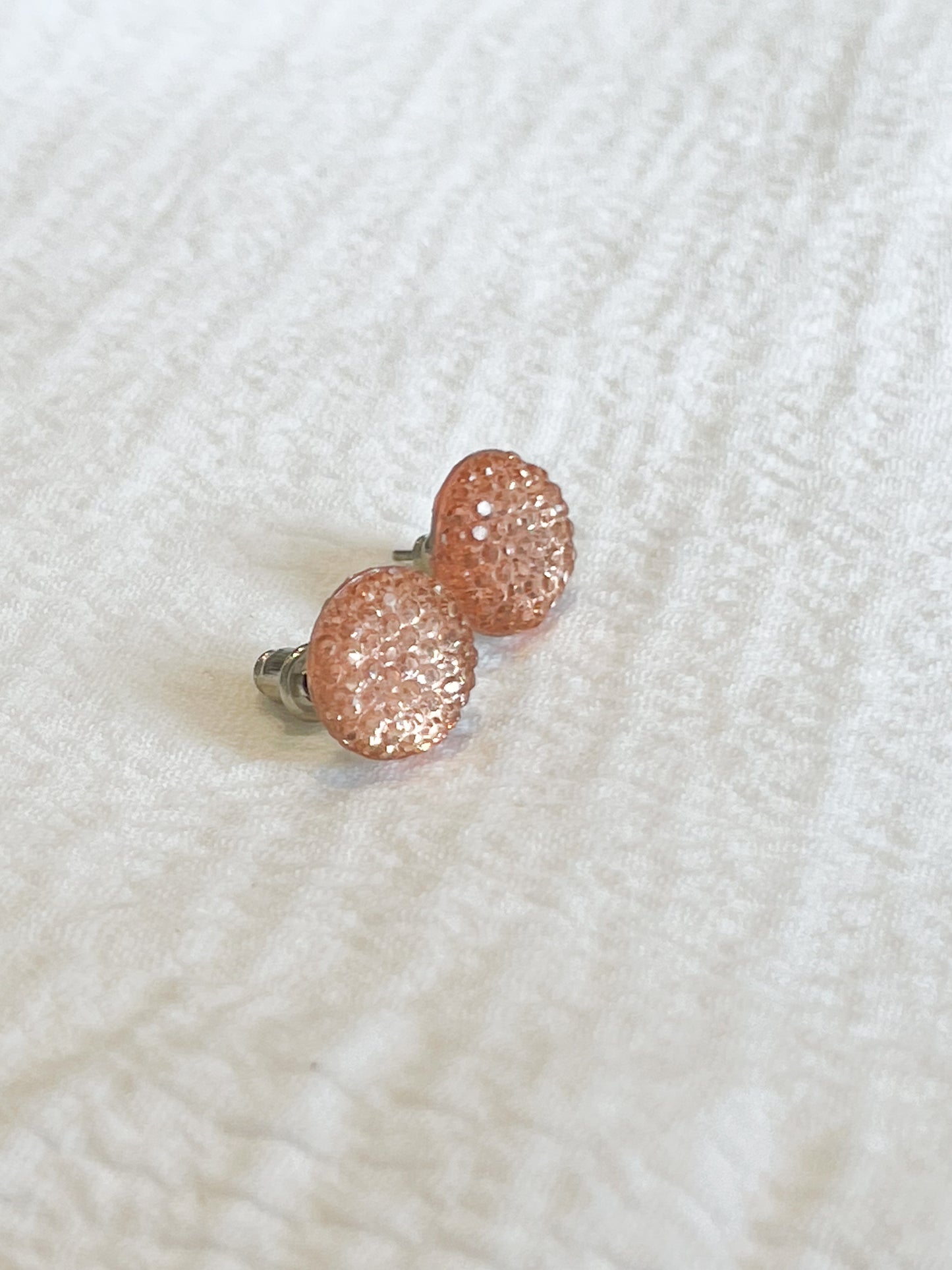 Champagne Crystal Circle Stud Earrings