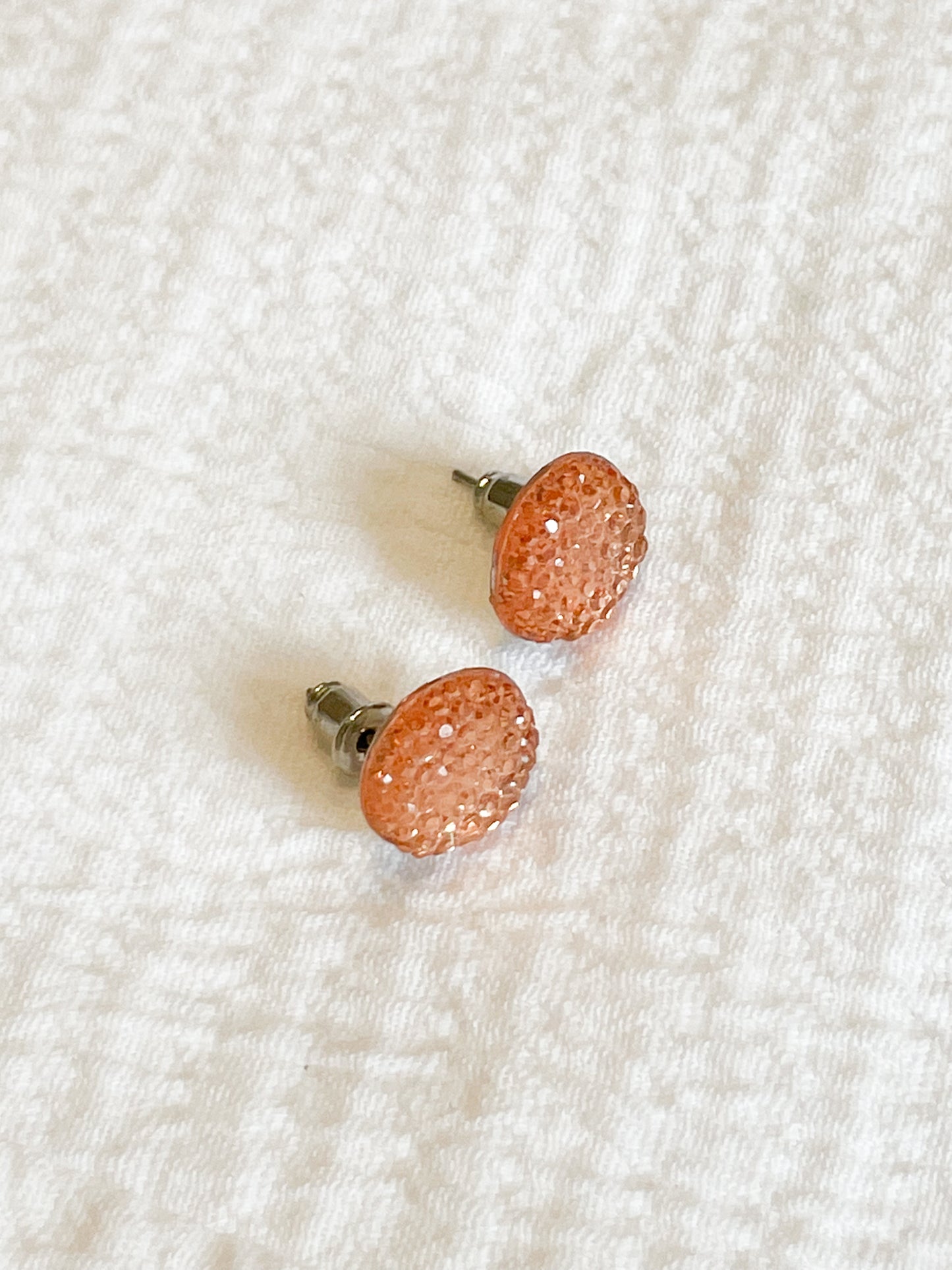 Champagne Crystal Circle Stud Earrings