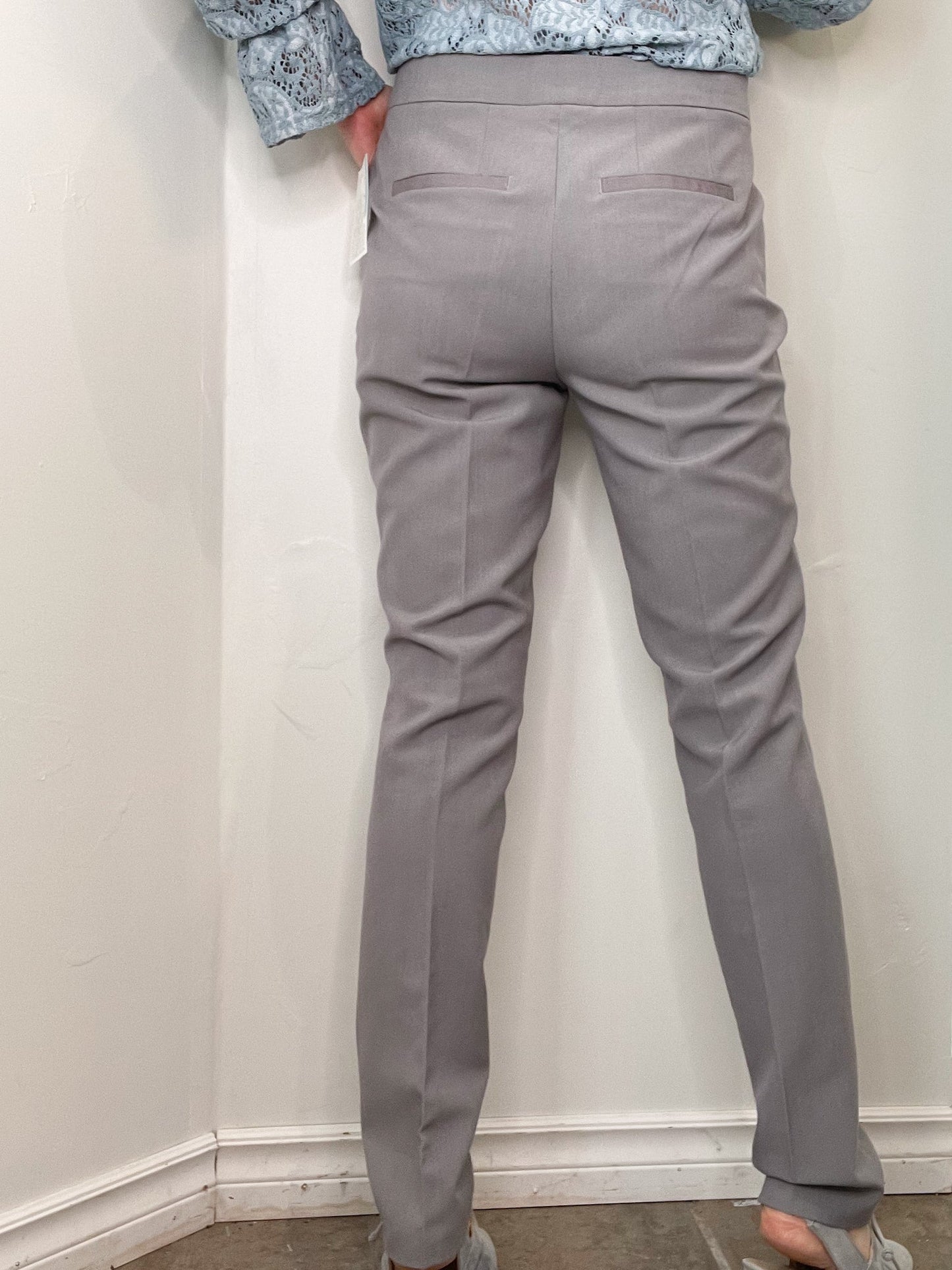 Kenneth Cole Reaction Grey Slim Straight High Rise Trouser Pants - Size 8