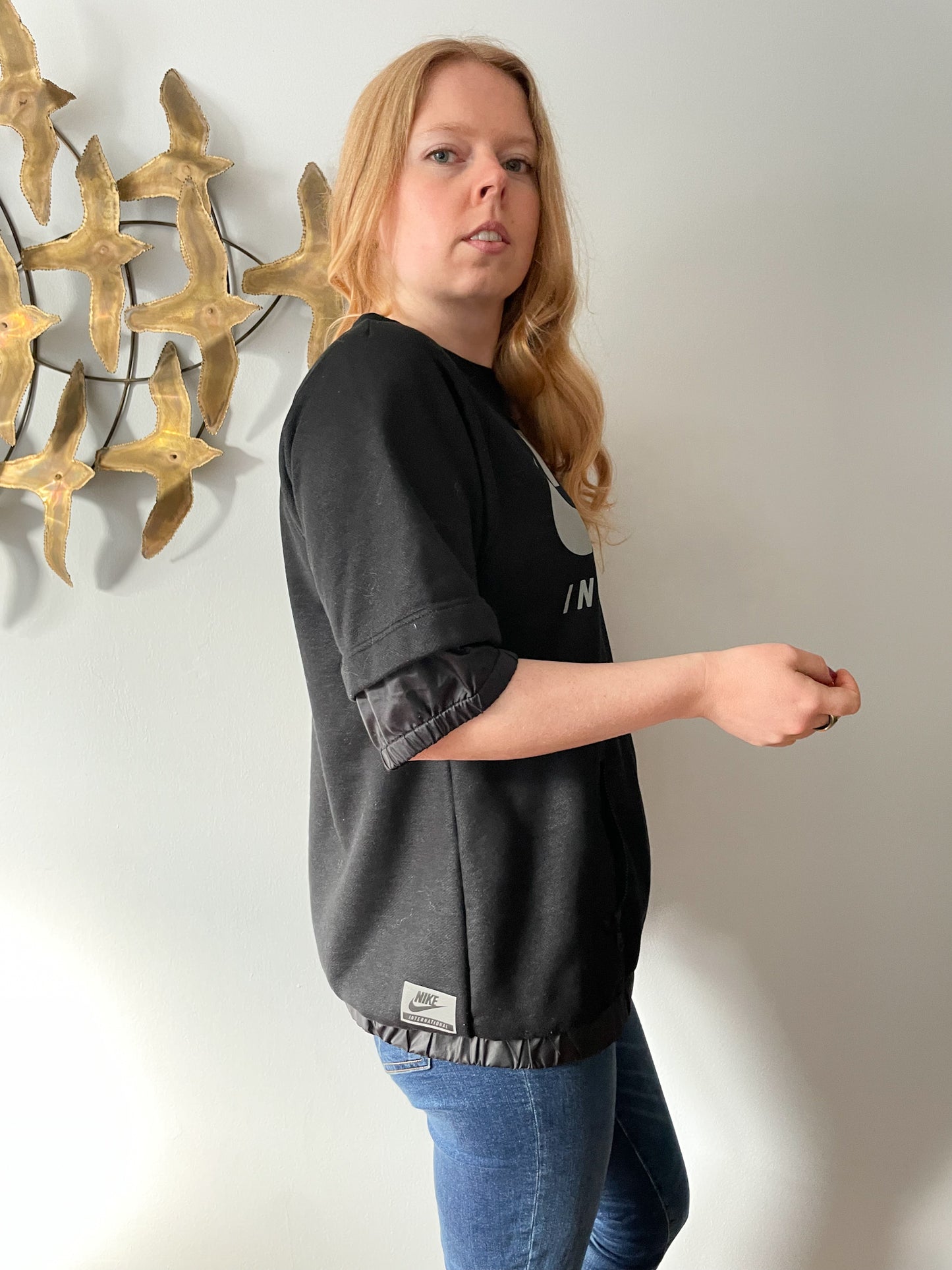 Nike Black Reflective Half Sleeve Sweater Top - M/L