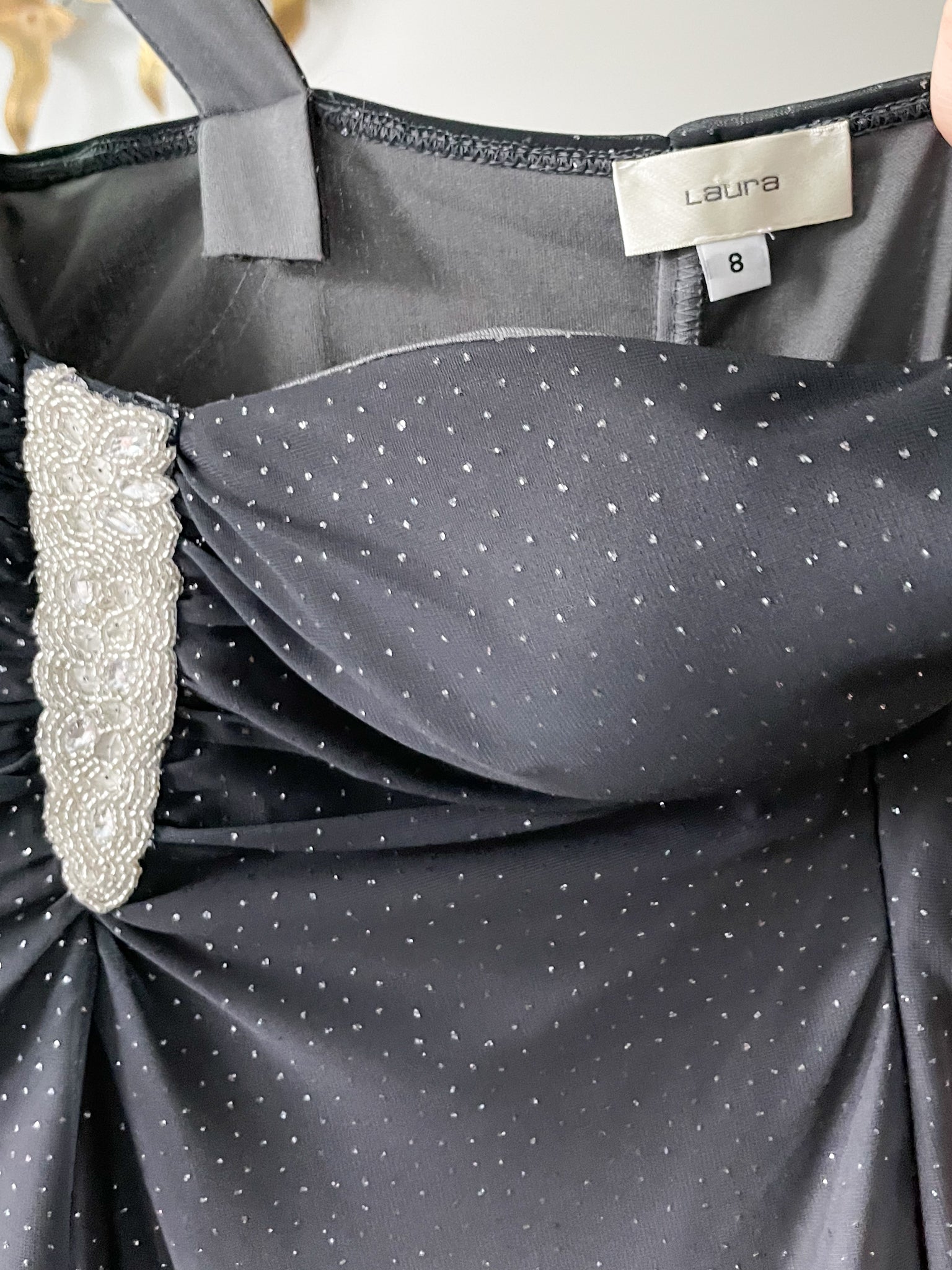 black grey dress Laura Black Grey Sparkle Ombre Maxi Sheath Dress