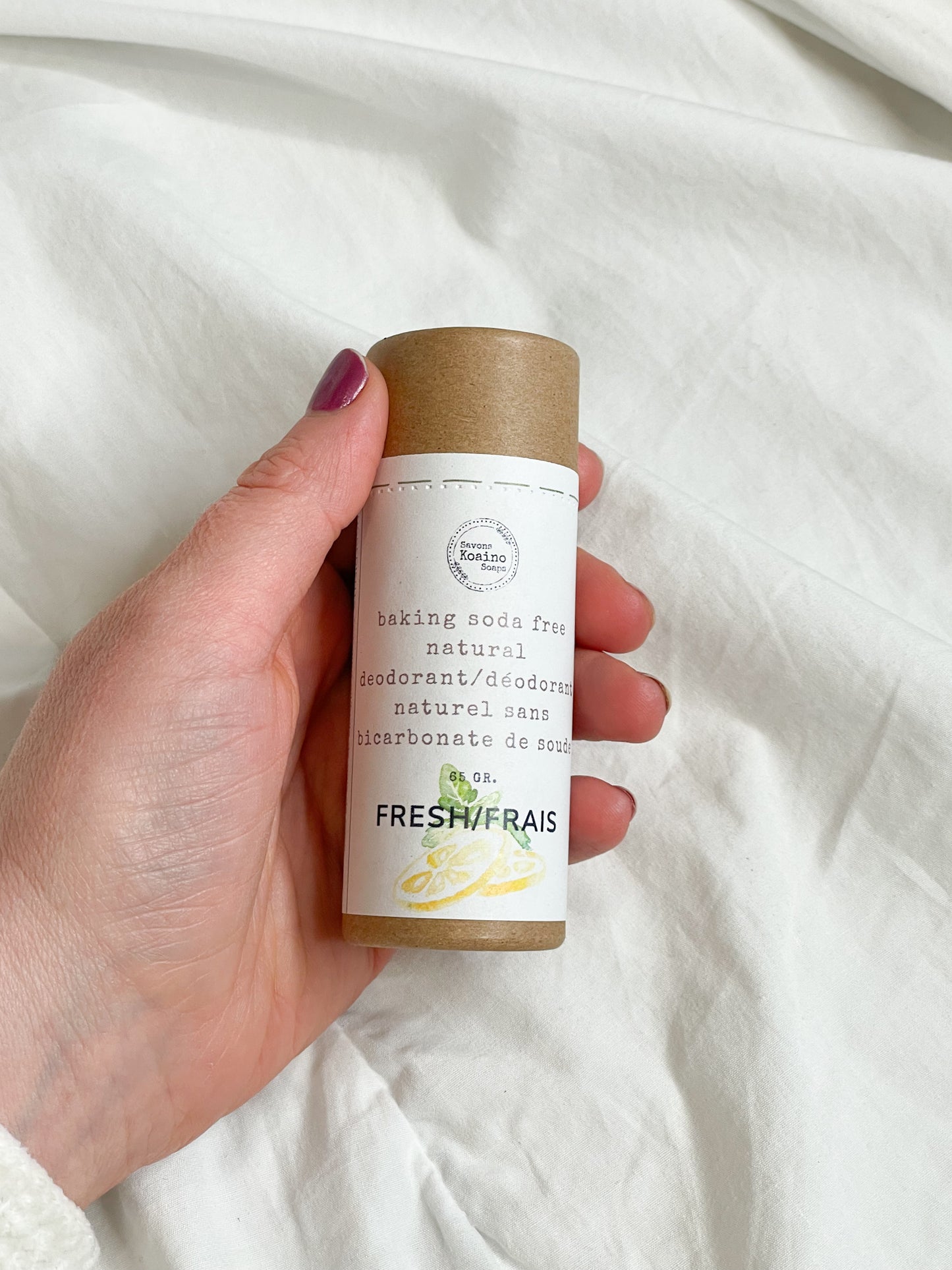 Fresh Handmade Baking Soda Free Natural Deodorant - Lemon & Spearmint