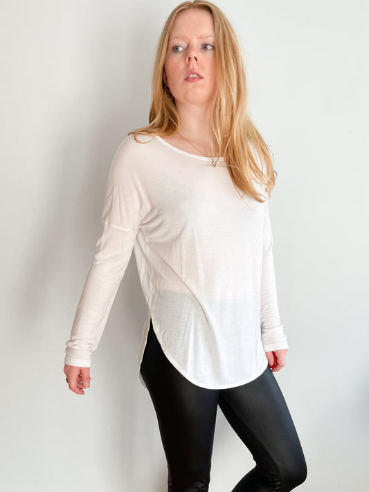 Banana Republic White Soft Draping Tunic Top - Small