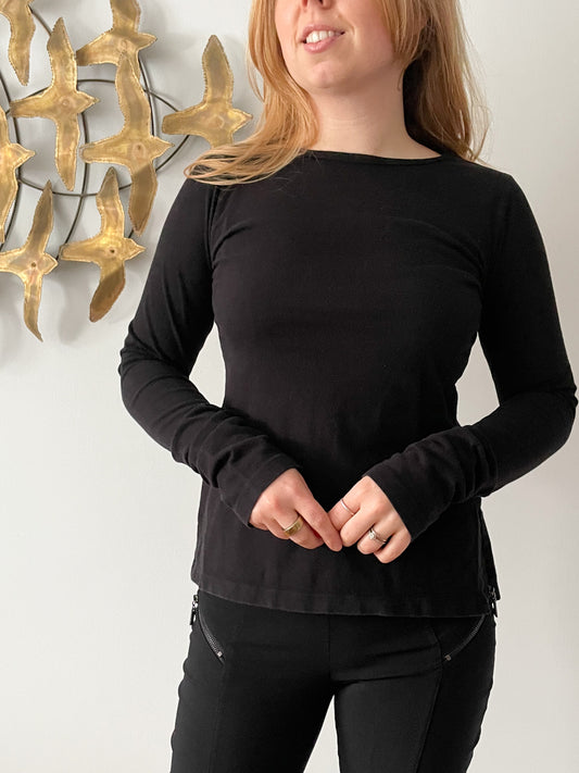 Rigo Black Basic Long Sleeve Top - Small