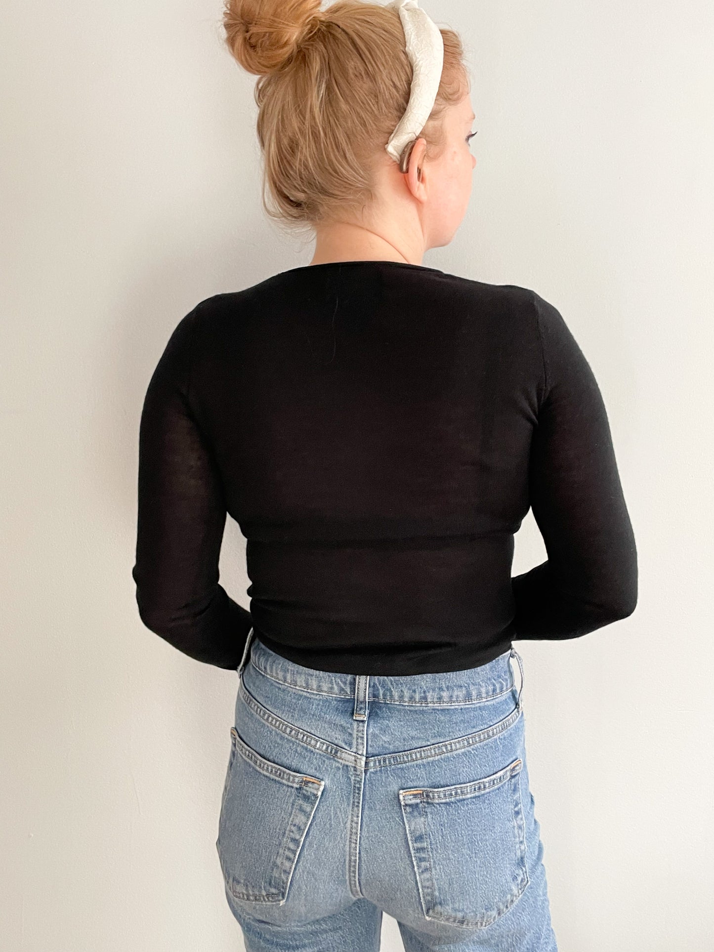 Cynthia Rowley Extra Fine Merino Wool Black Pullover Sweater - XS/S