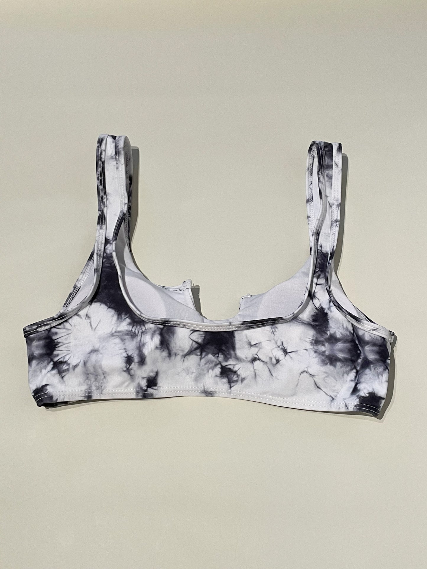 Zaful Grey Tie Dye Cutout Bikini Swim Top  - Medium