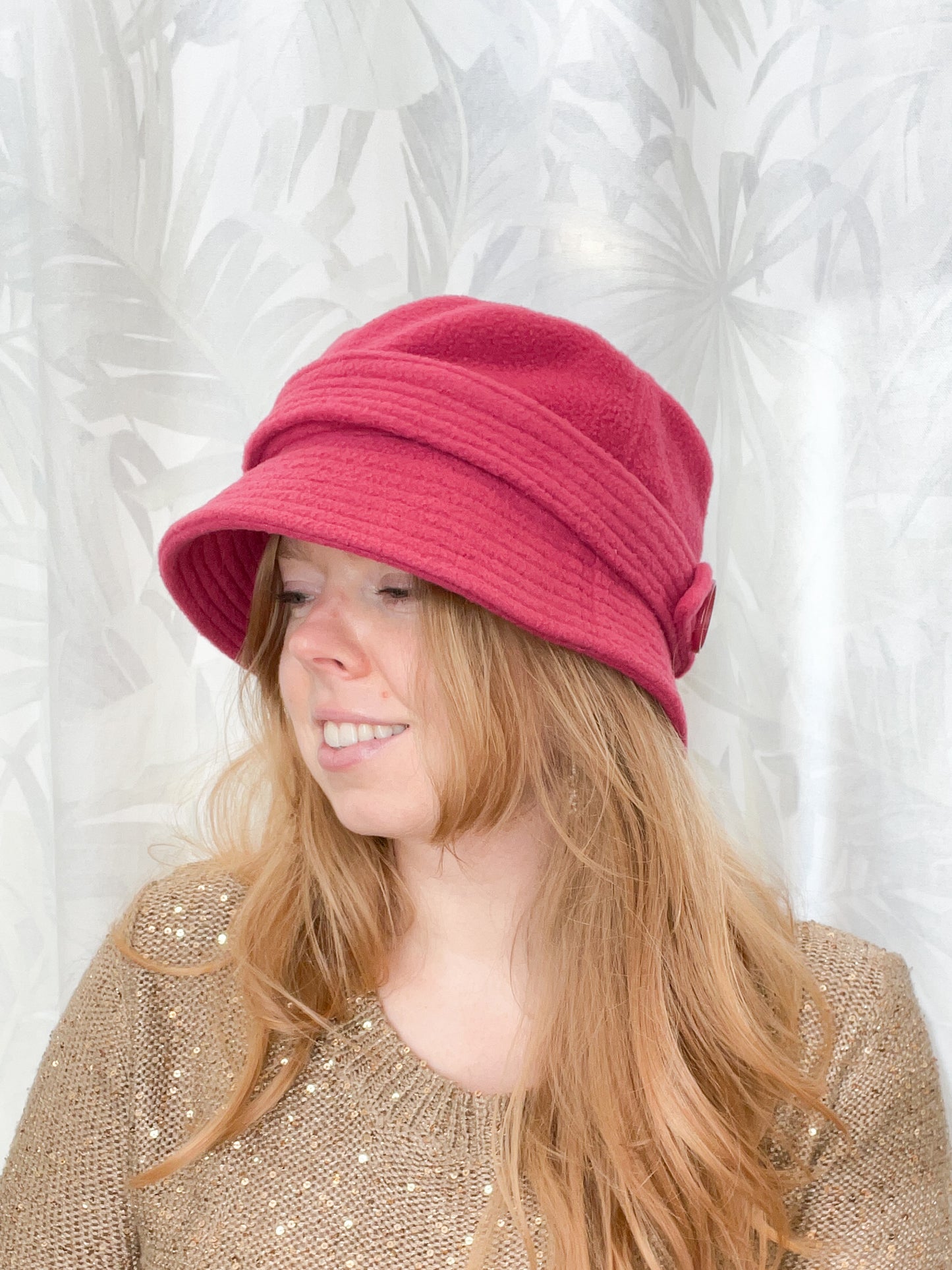 Que Sera Pink Fleece Winter Bucket Hat