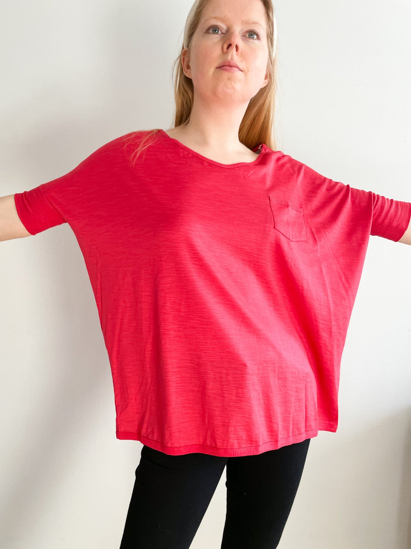 Fine Collection Raspberry Pink Silk Cotton Top NWT - M/L