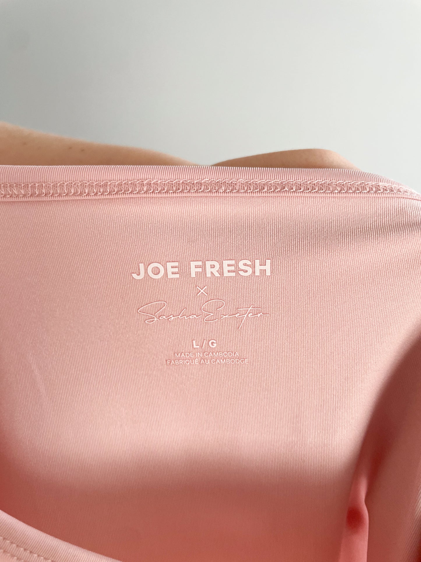 Joe Fresh x Sasha Exeter Blush Pink Cropped Tank Top - Large
