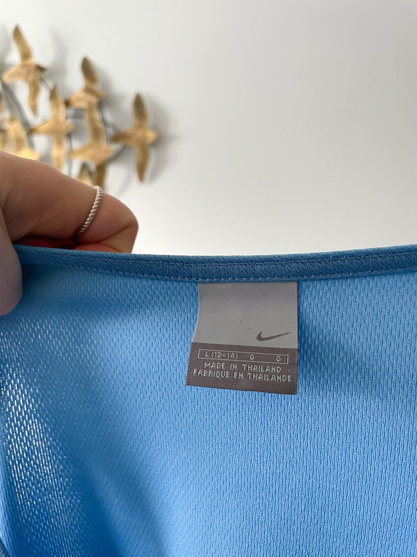 Nike Blue V-Neck Quick Dry Sleeveless Top - Large