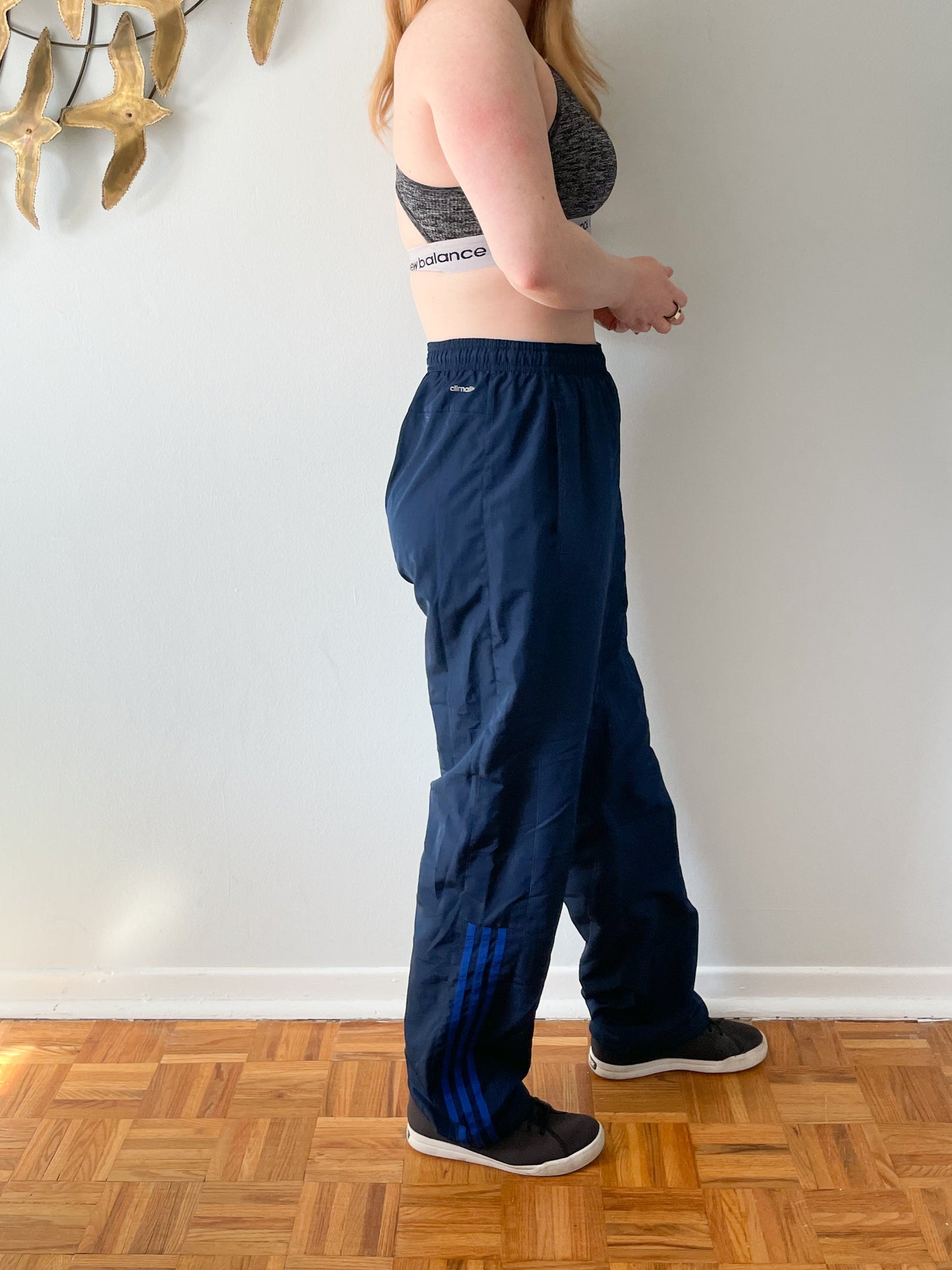 Adidas Navy High Rise Track Pants - Medium