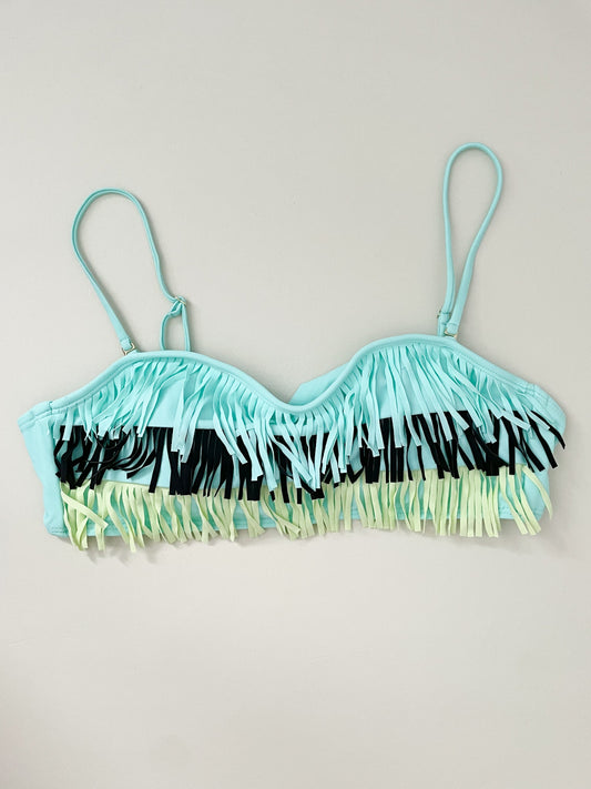 Island Soul Bandeau Bikini Top with Triple Fringe - L/XL