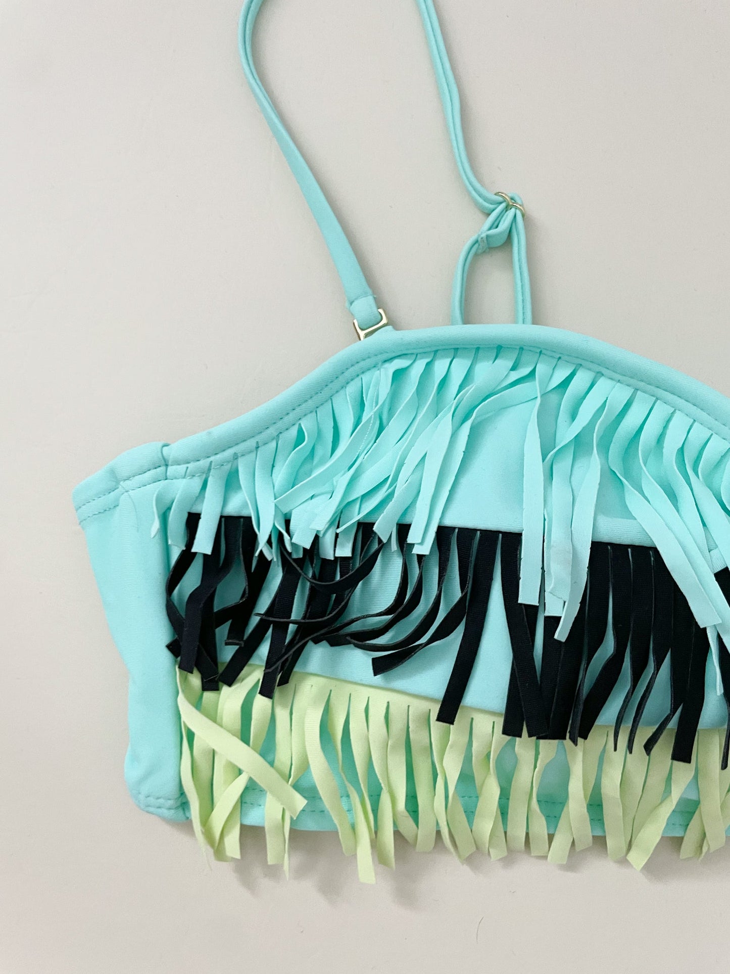 Island Soul Bandeau Bikini Top with Triple Fringe - L/XL