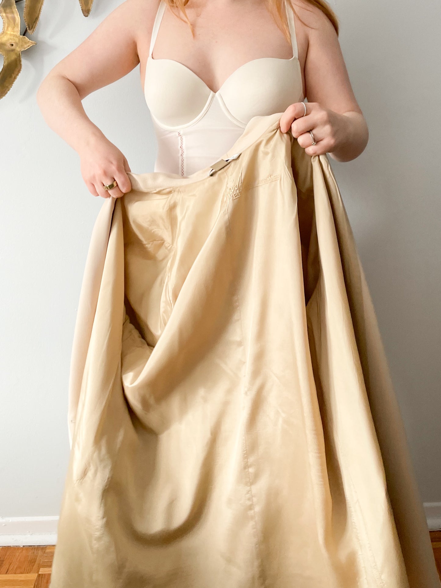 Vintage Peter Nygard Long Beige Blazer Dress - Size 16