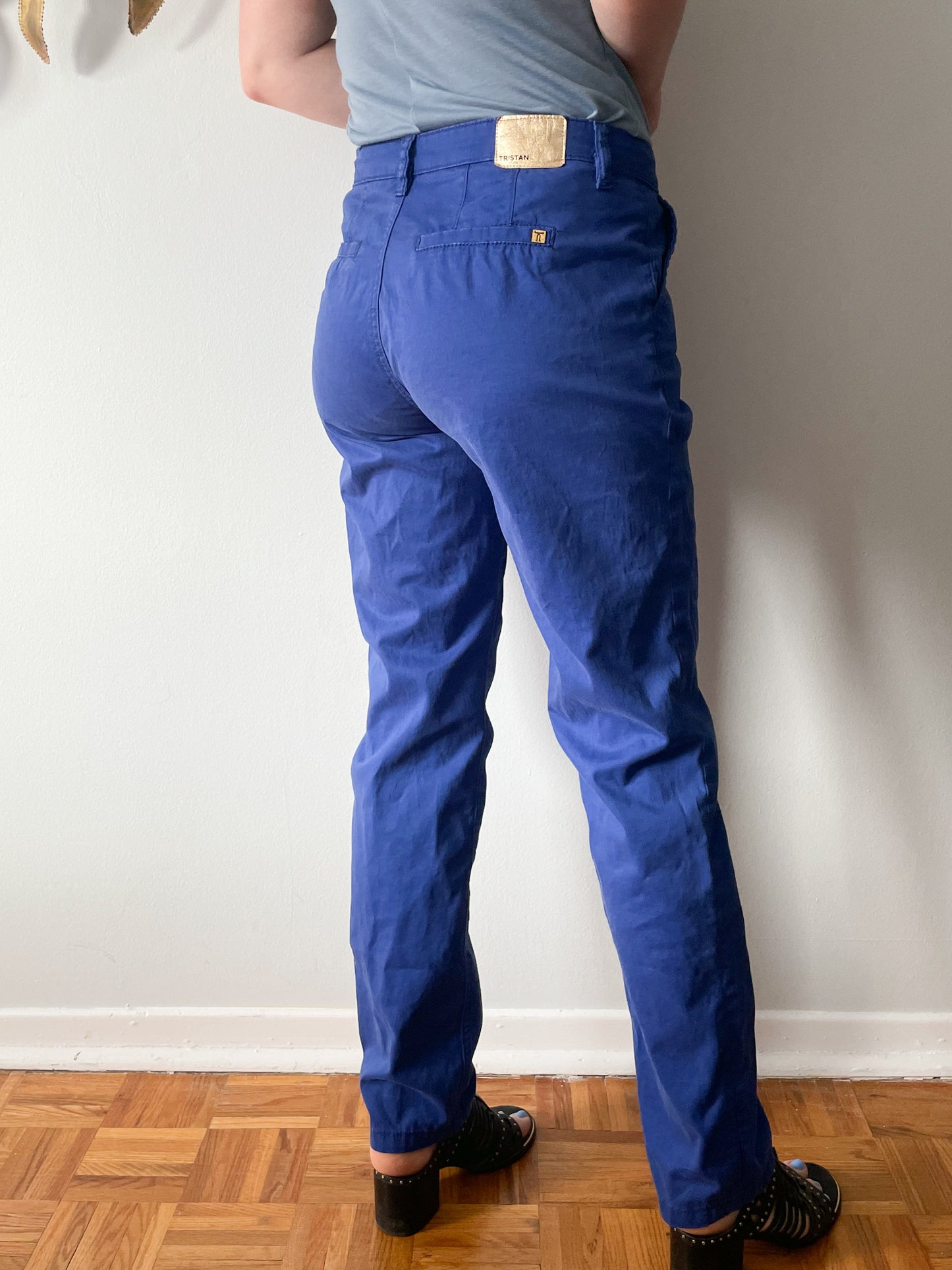 Tristan Royal Blue Mid Rise Tapered Pants - Large