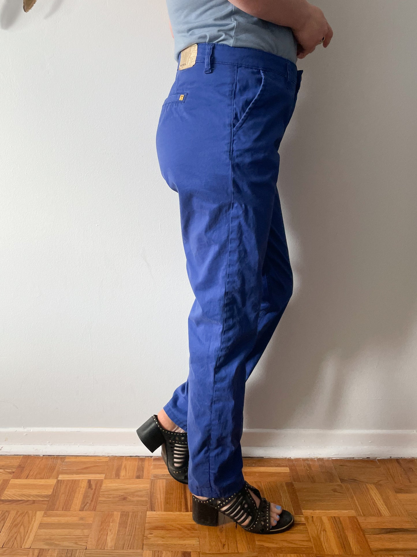 Tristan Royal Blue Mid Rise Tapered Pants - Large