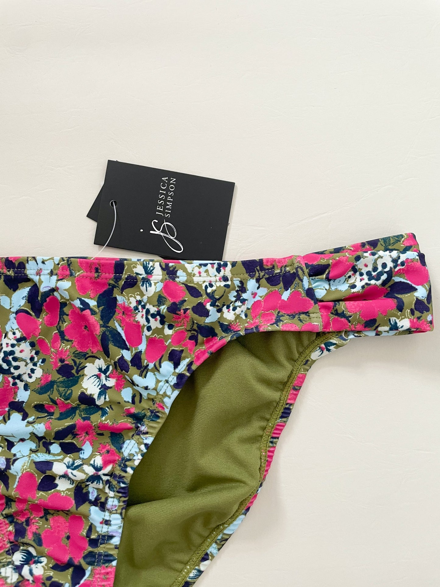 Jessica Simpson Green Floral Bikini Bottoms NWT - Large