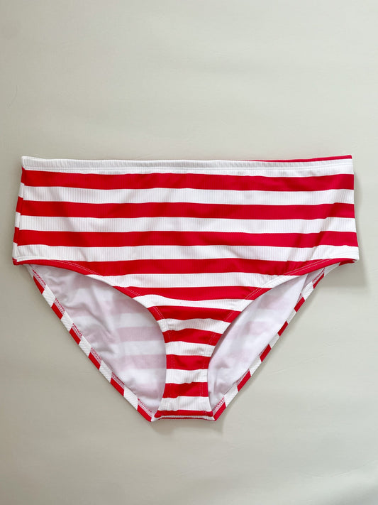 California Sunshine Red and White Striped Bikini Bottoms NWT - 1X