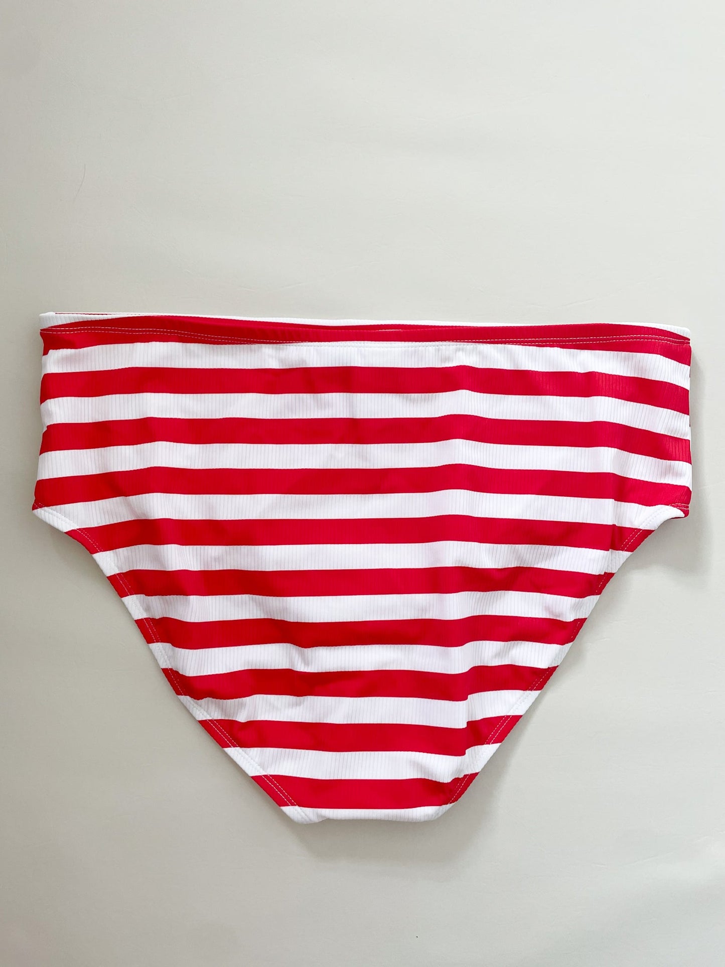 California Sunshine Red and White Striped High Waist Bikini Bottoms NWT - 3X