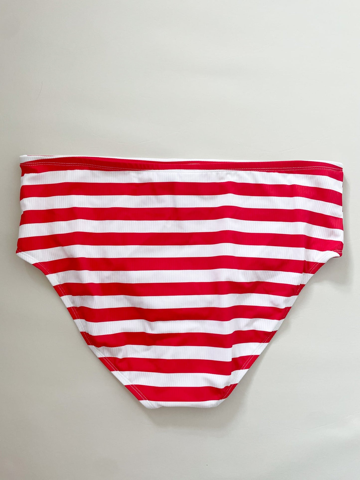 California Sunshine Red and White Striped High Waist Bikini Bottoms NWT - 3X