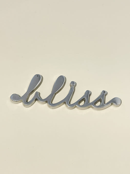 Silver Metal Bliss Script Wall Décor