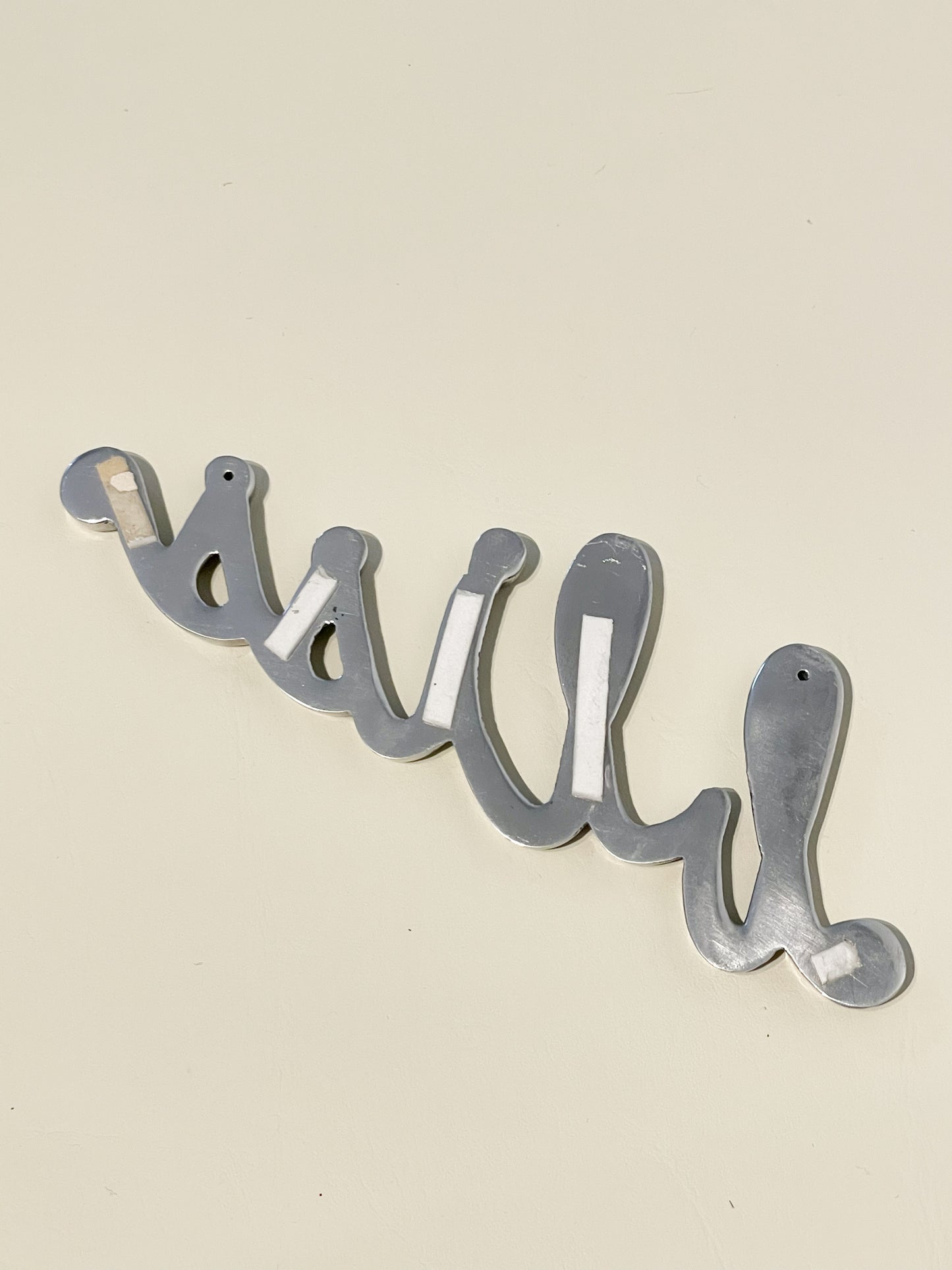 Silver Metal Bliss Script Wall Décor
