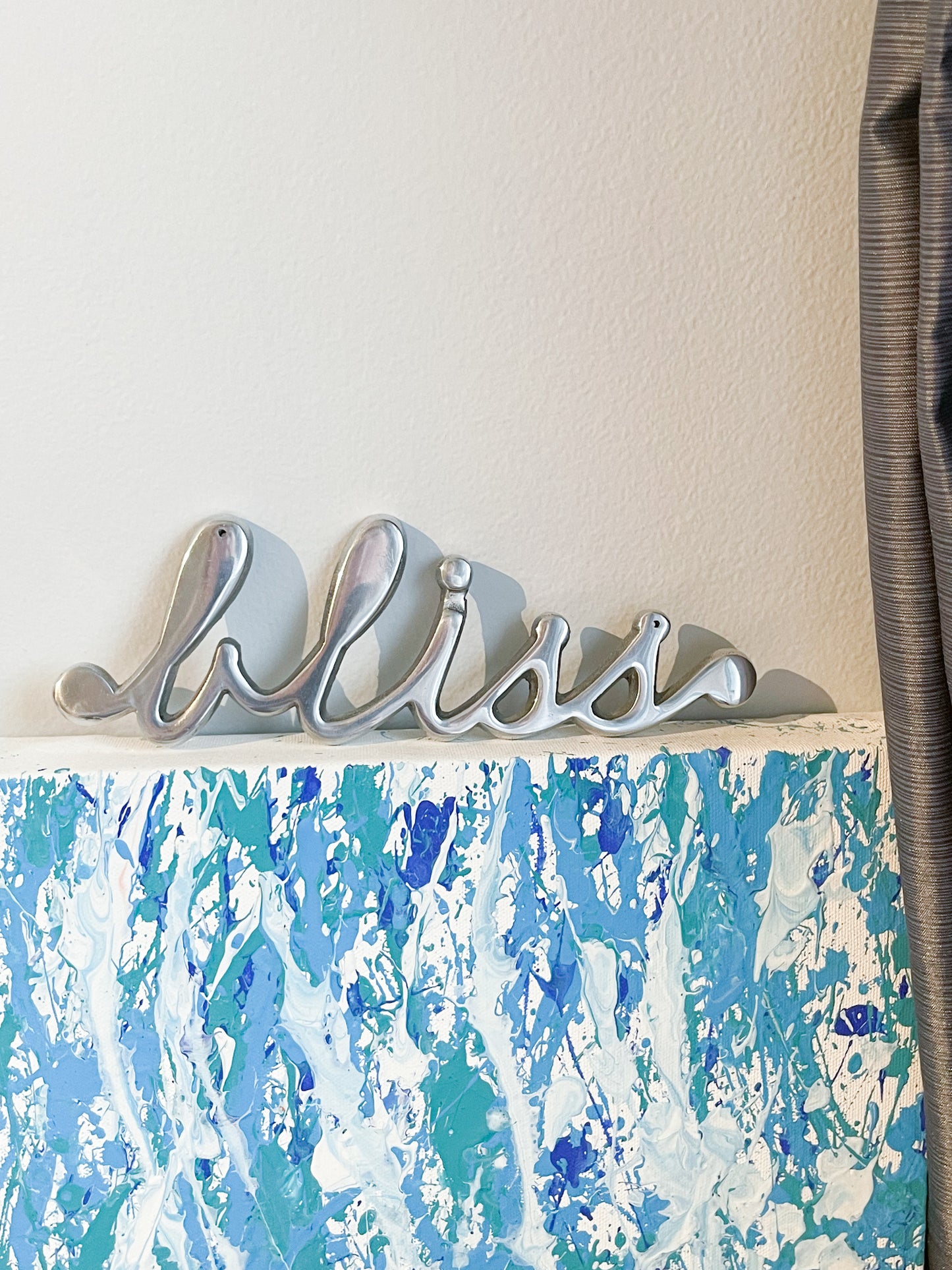 Silver Metal Bliss Script Wall Décor
