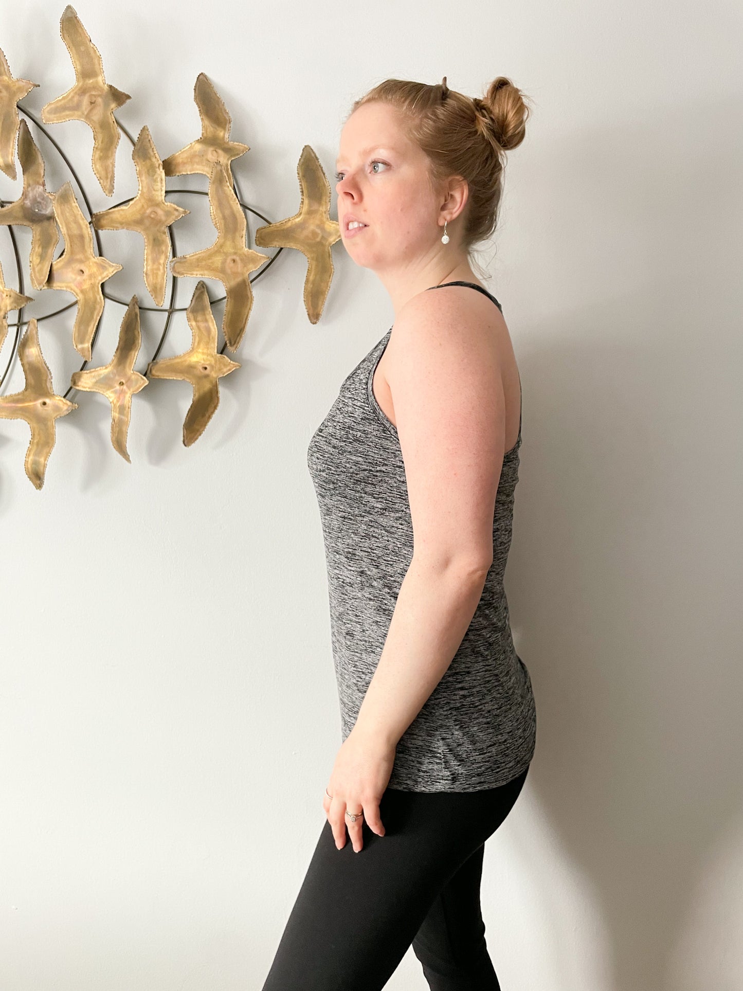 Under Armour Grey Racerback Workout Top - Small