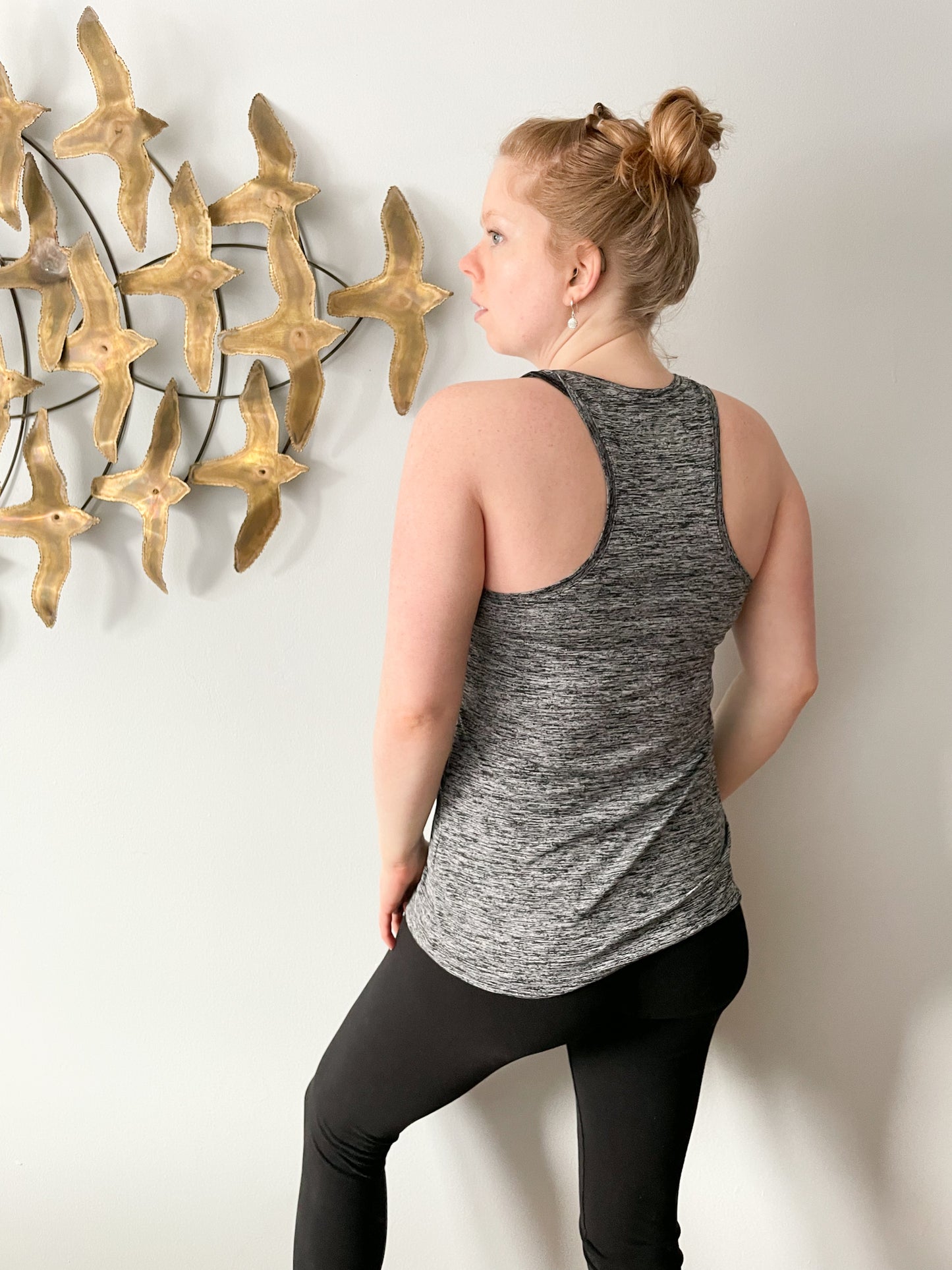 Under Armour Grey Racerback Workout Top - Small