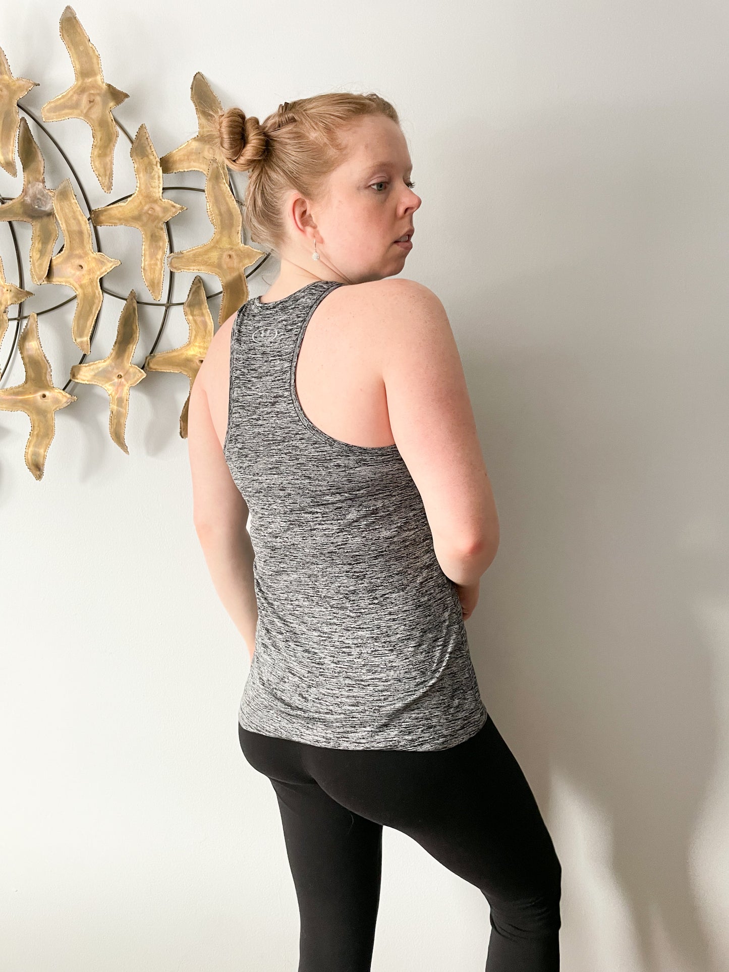 Under Armour Grey Racerback Workout Top - Small