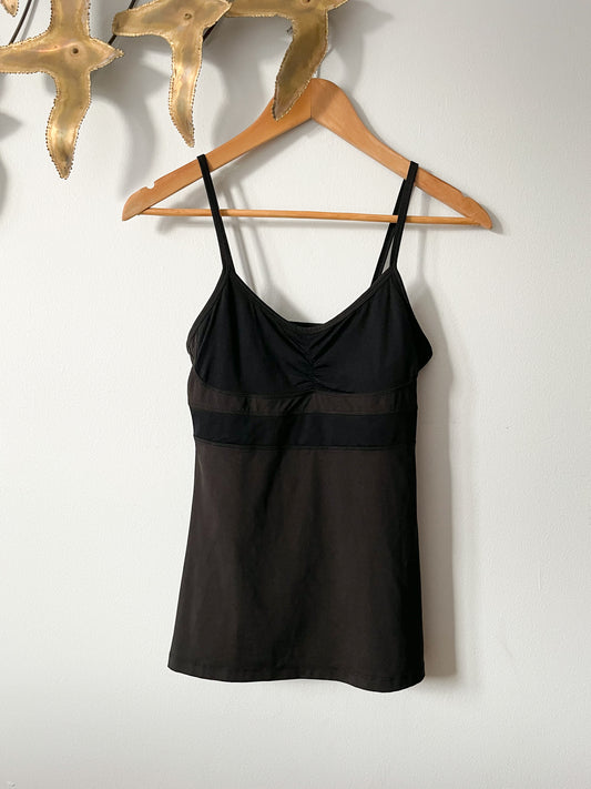 Lija Black Paneled Workout Golf Camisole with Built in Sports Bra - Small