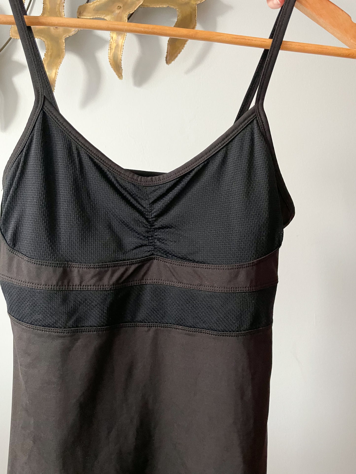Lija Black Paneled Workout Golf Camisole with Built in Sports Bra - Small