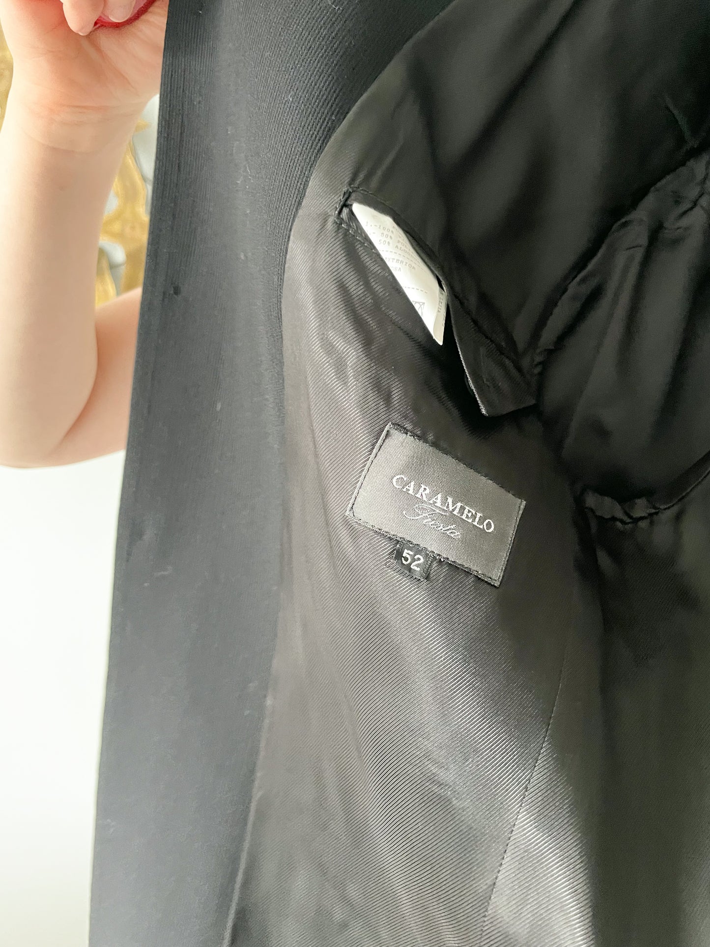 Caramelo Black Long Suit Blazer - Extra Large