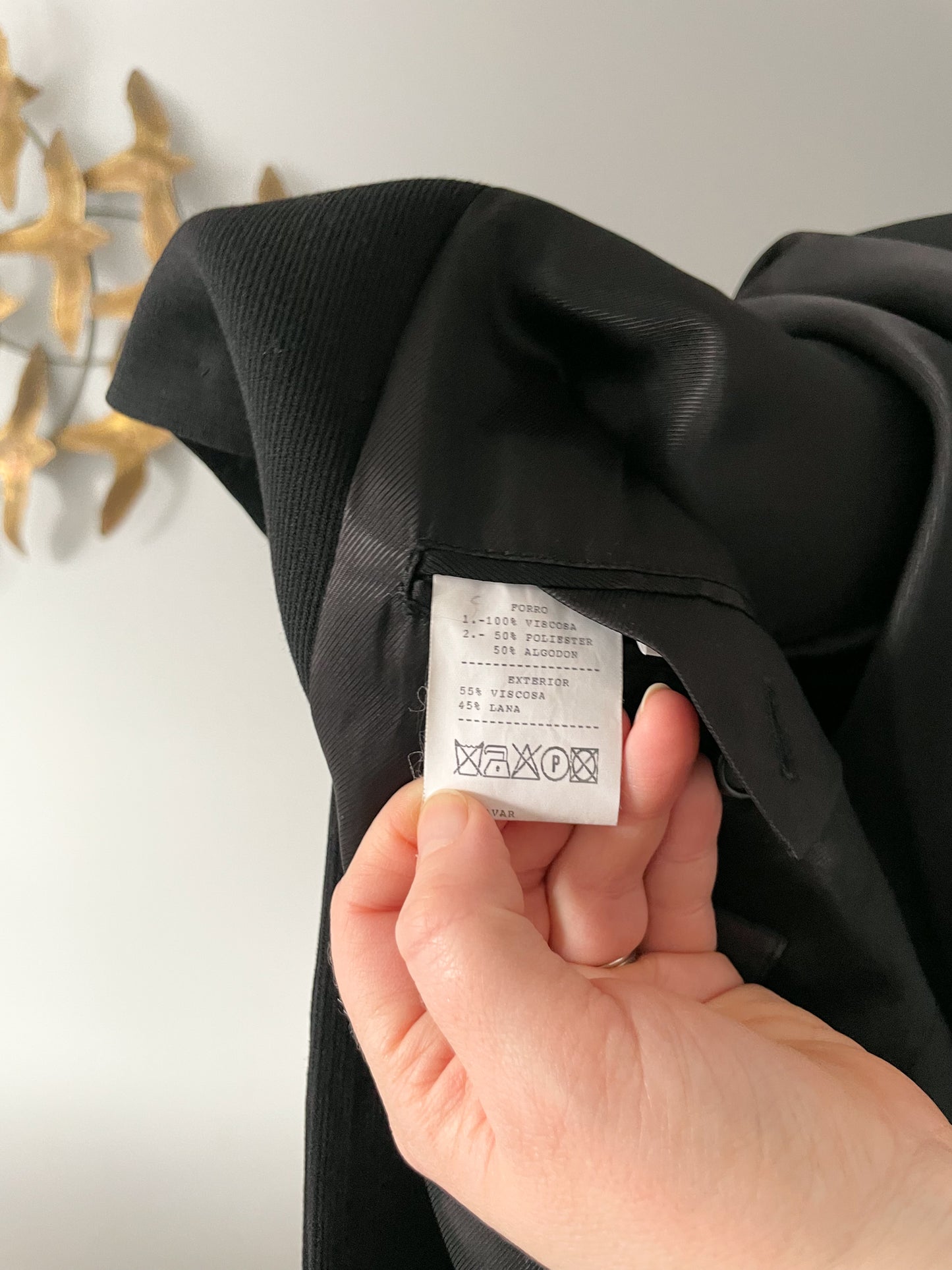 Caramelo Black Long Suit Blazer - Extra Large