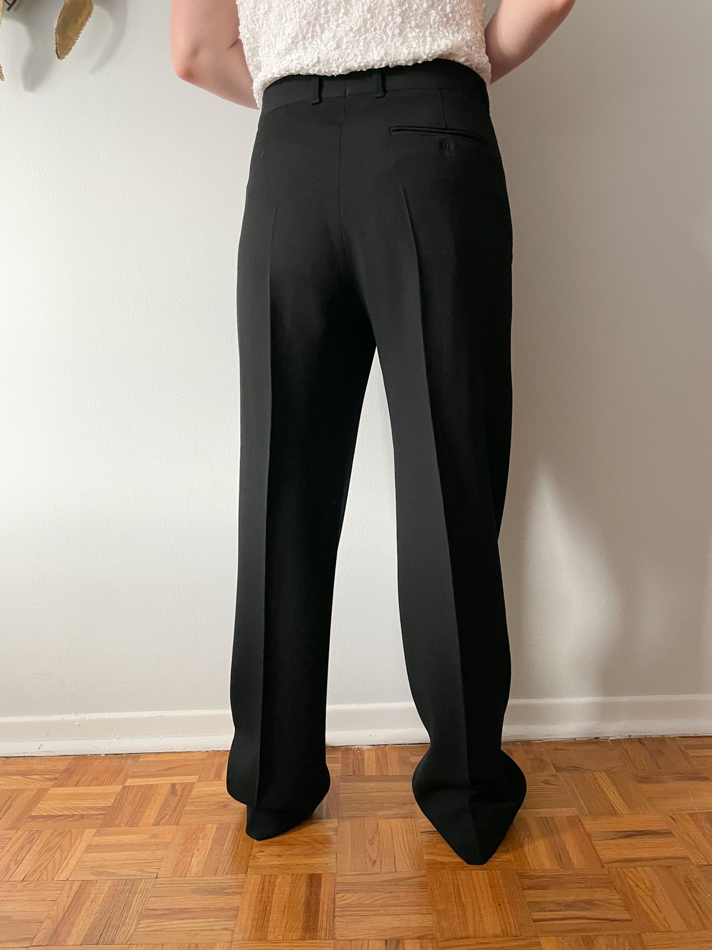 Caramelo Black High Rise Pleated Trouser Pants - XL