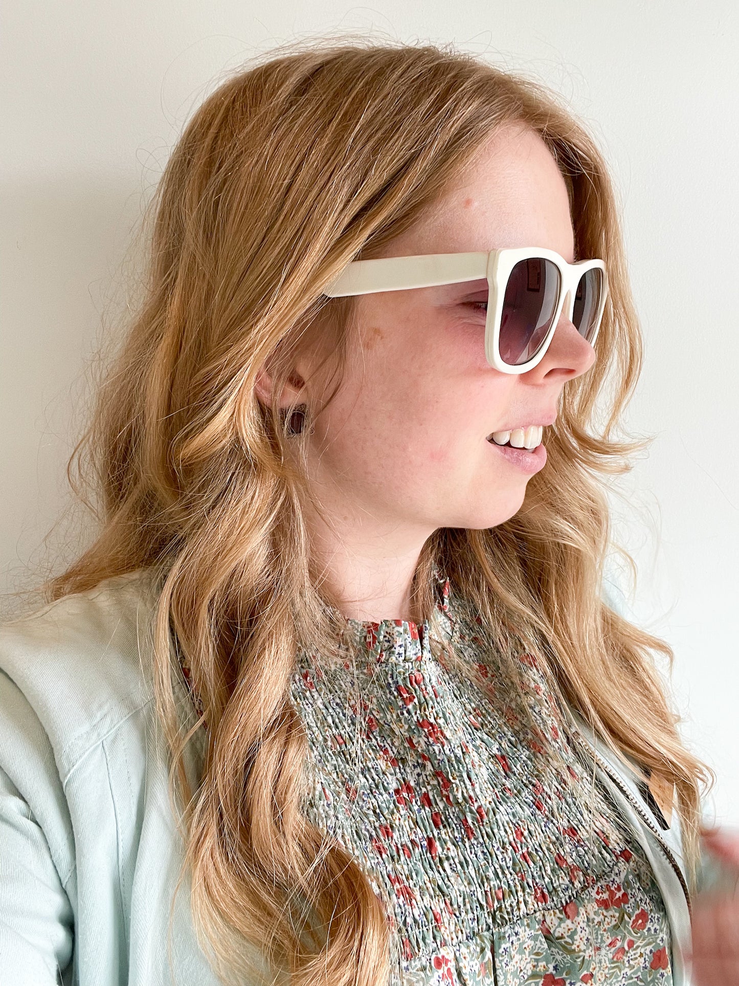 White Sunglasses with Ombre Lenses