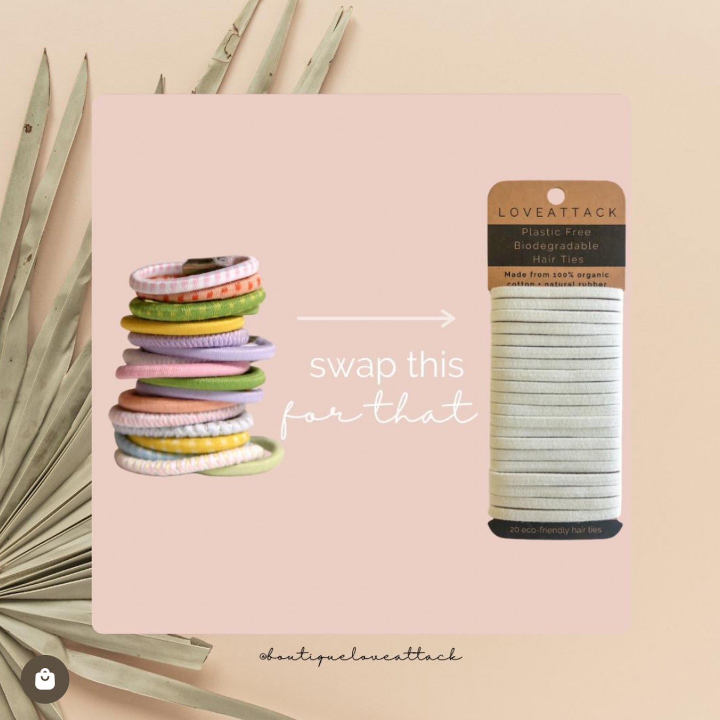 Plastic Free Biodegradable Hair Ties - 20 Pack - White