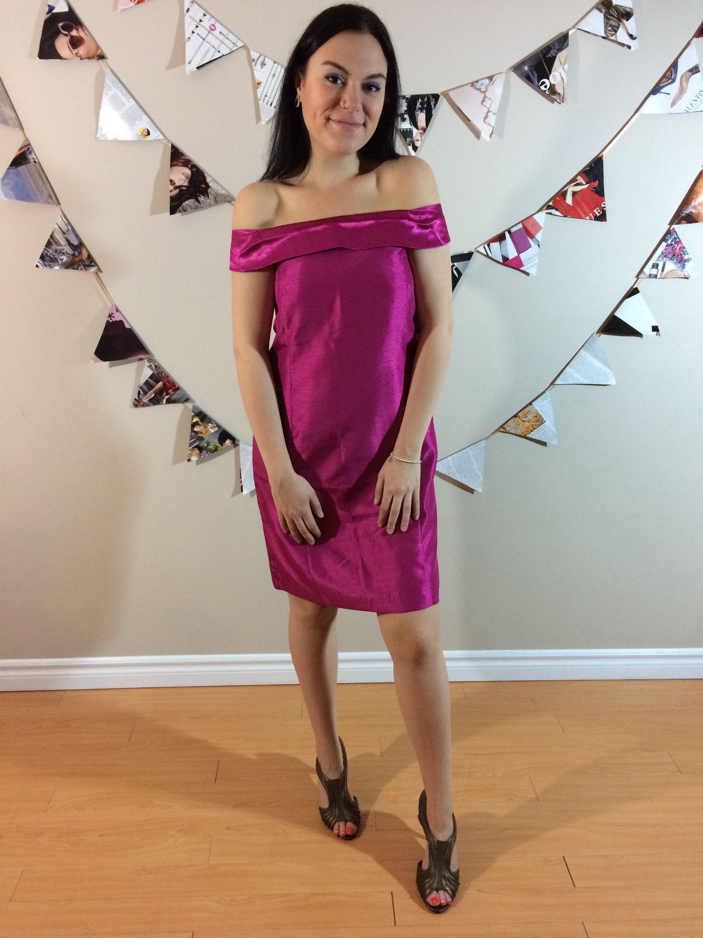 Bienvester Magenta Satin Dress - Le Prix Fashion & Consulting
