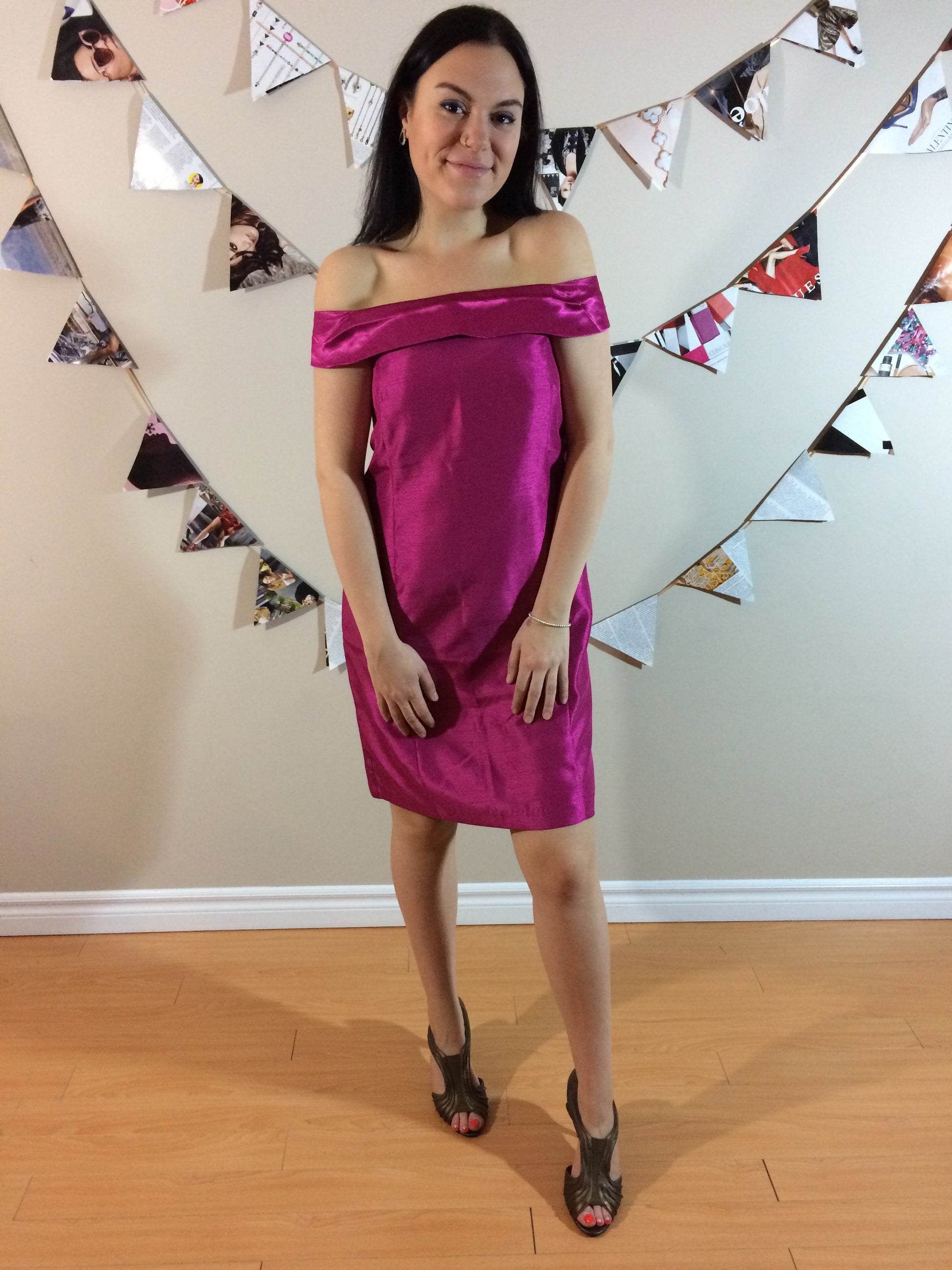 Bienvester Magenta Satin Dress - Le Prix Fashion & Consulting