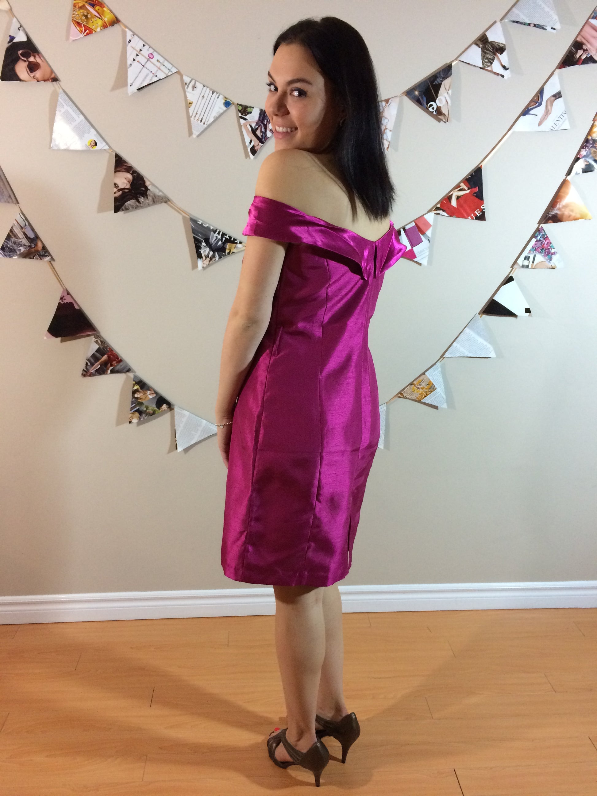 Bienvester Magenta Satin Dress - Le Prix Fashion & Consulting