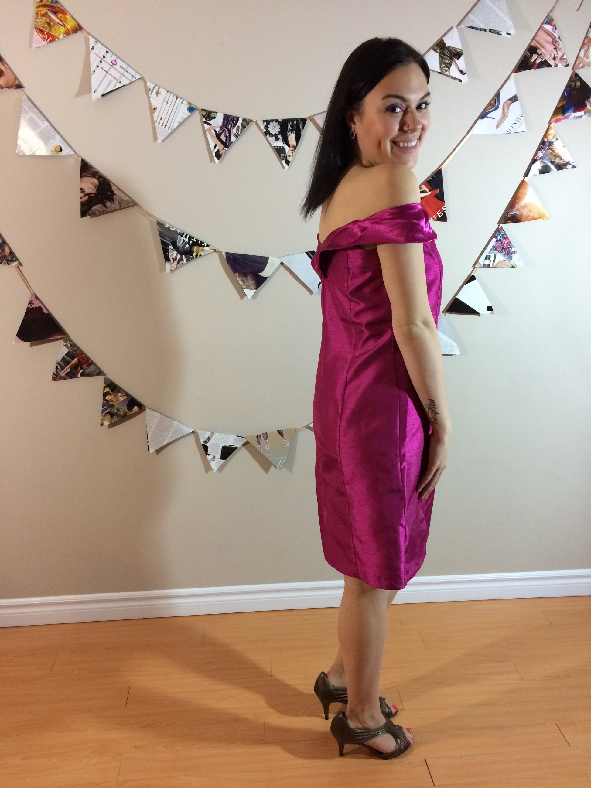 Bienvester Magenta Satin Dress - Le Prix Fashion & Consulting