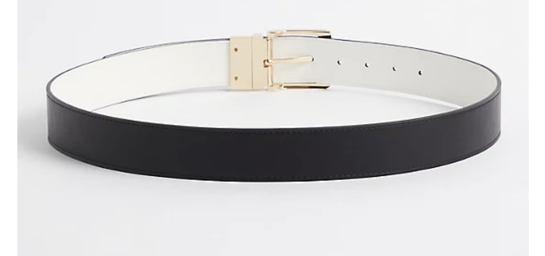 TORRID Reversable Faux Leather Black and White and Gold Plus Size Belt NWT - Sizes 3XL/4XL