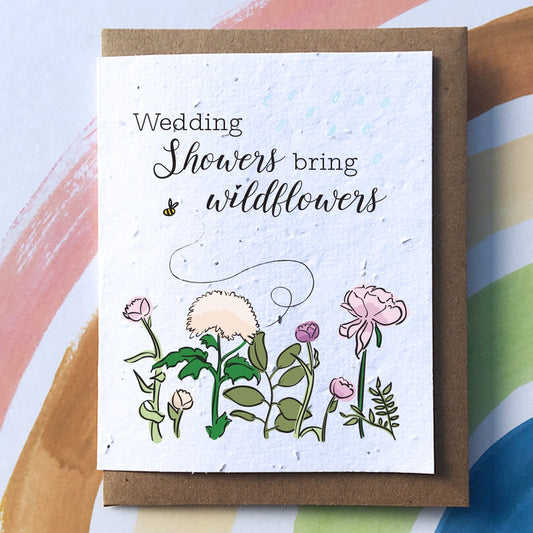 Wedding Showers Bring Wildflowers Plantable Greeting Card